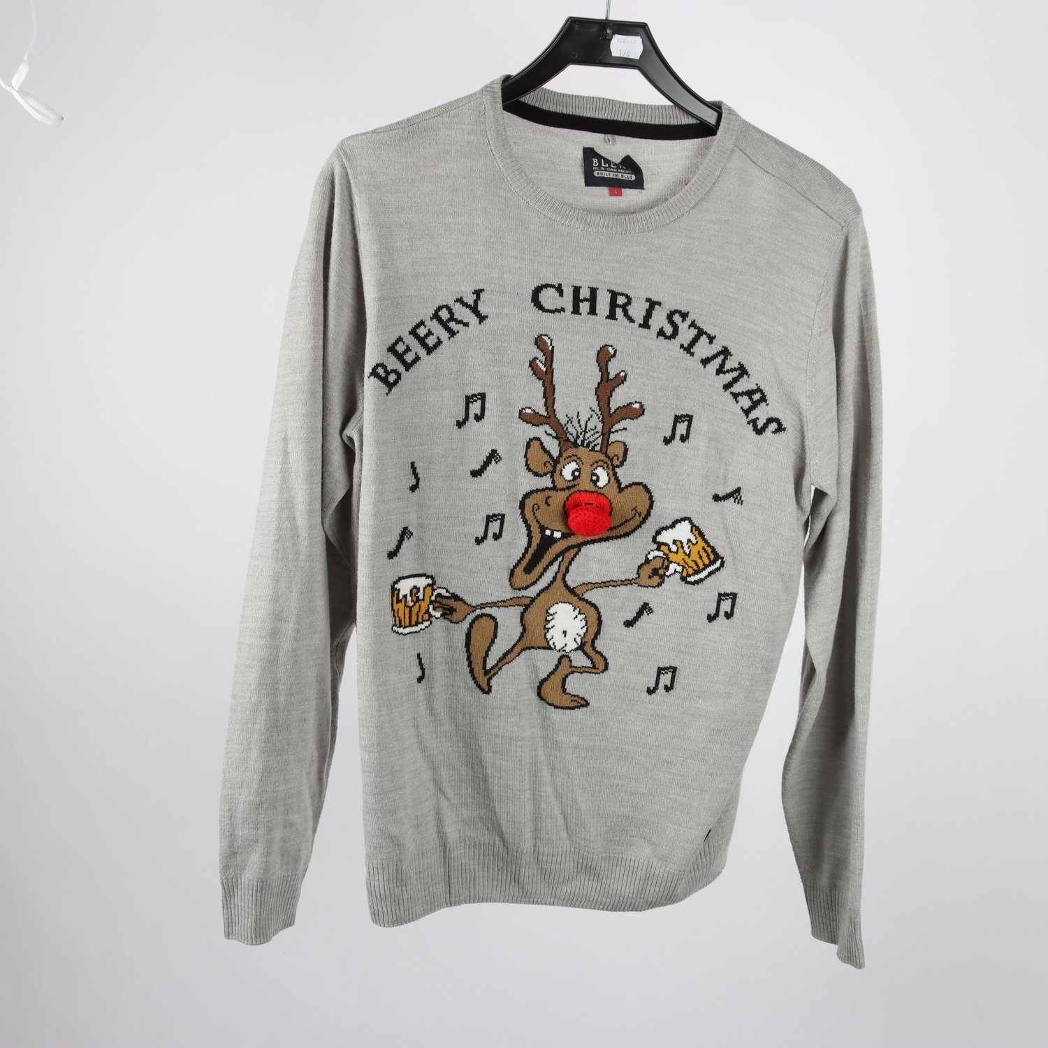 Jultröja. Blend, grå, stl. L