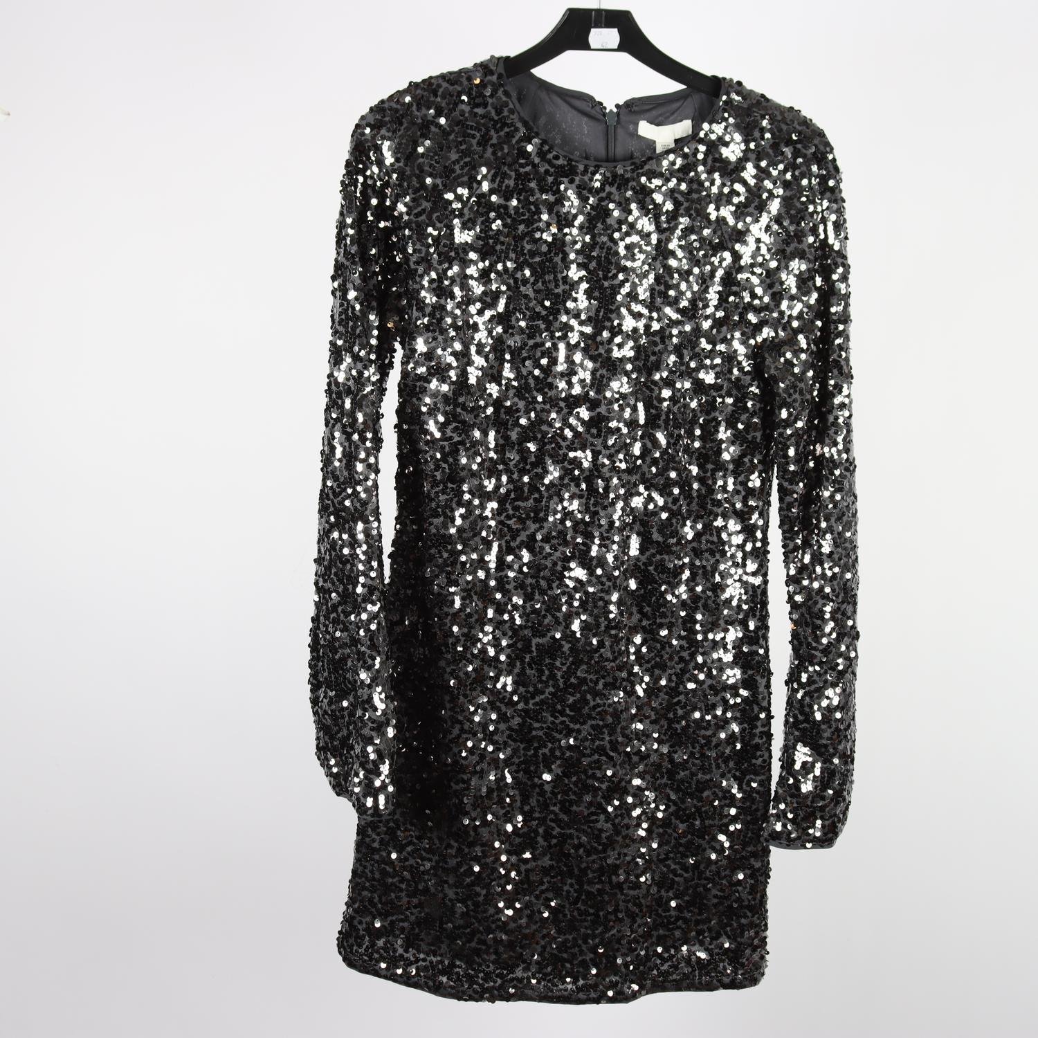 Klänning, H&M, grå, paljetter, stl. XS