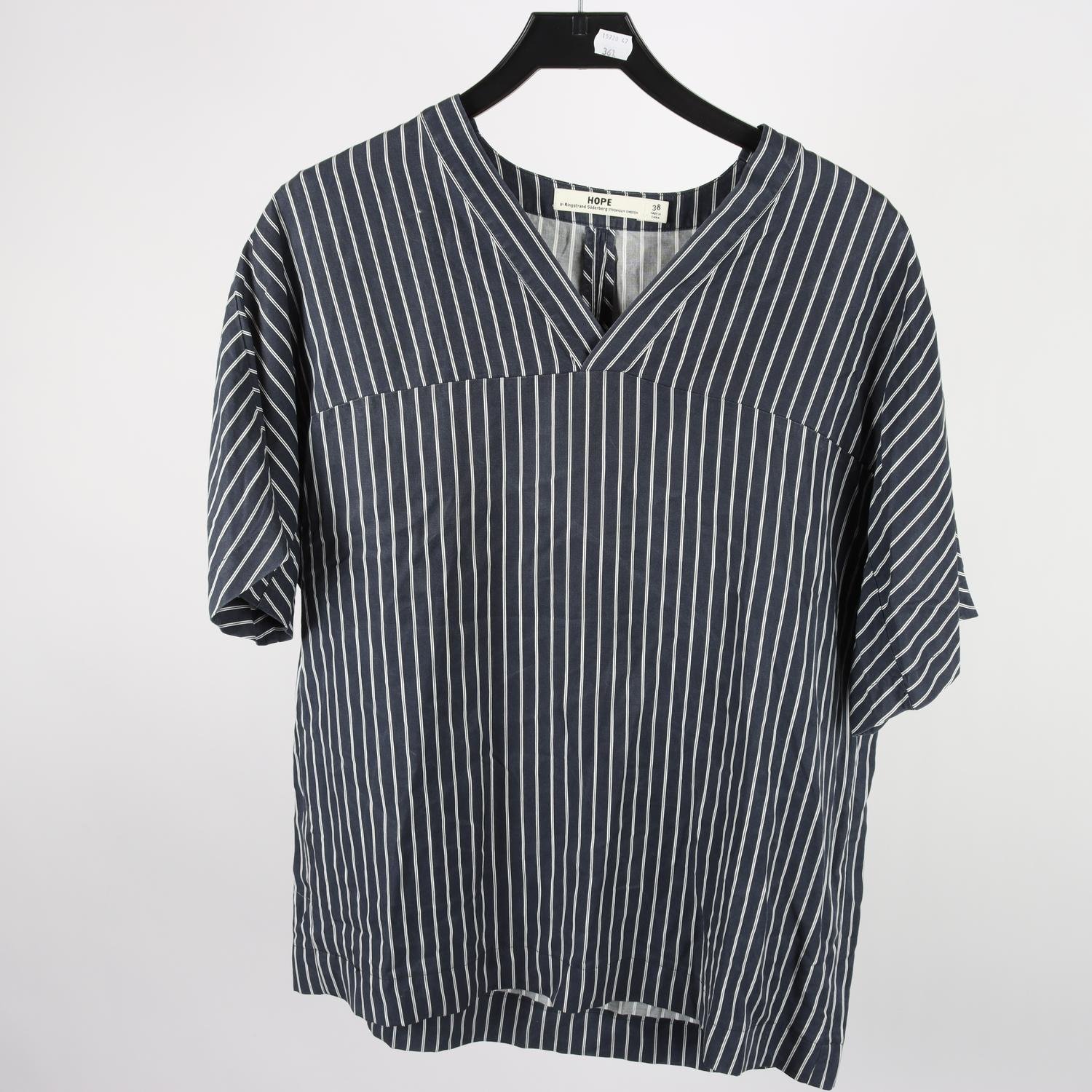 Blus, Hope, blå, vit, randig, stl. 38