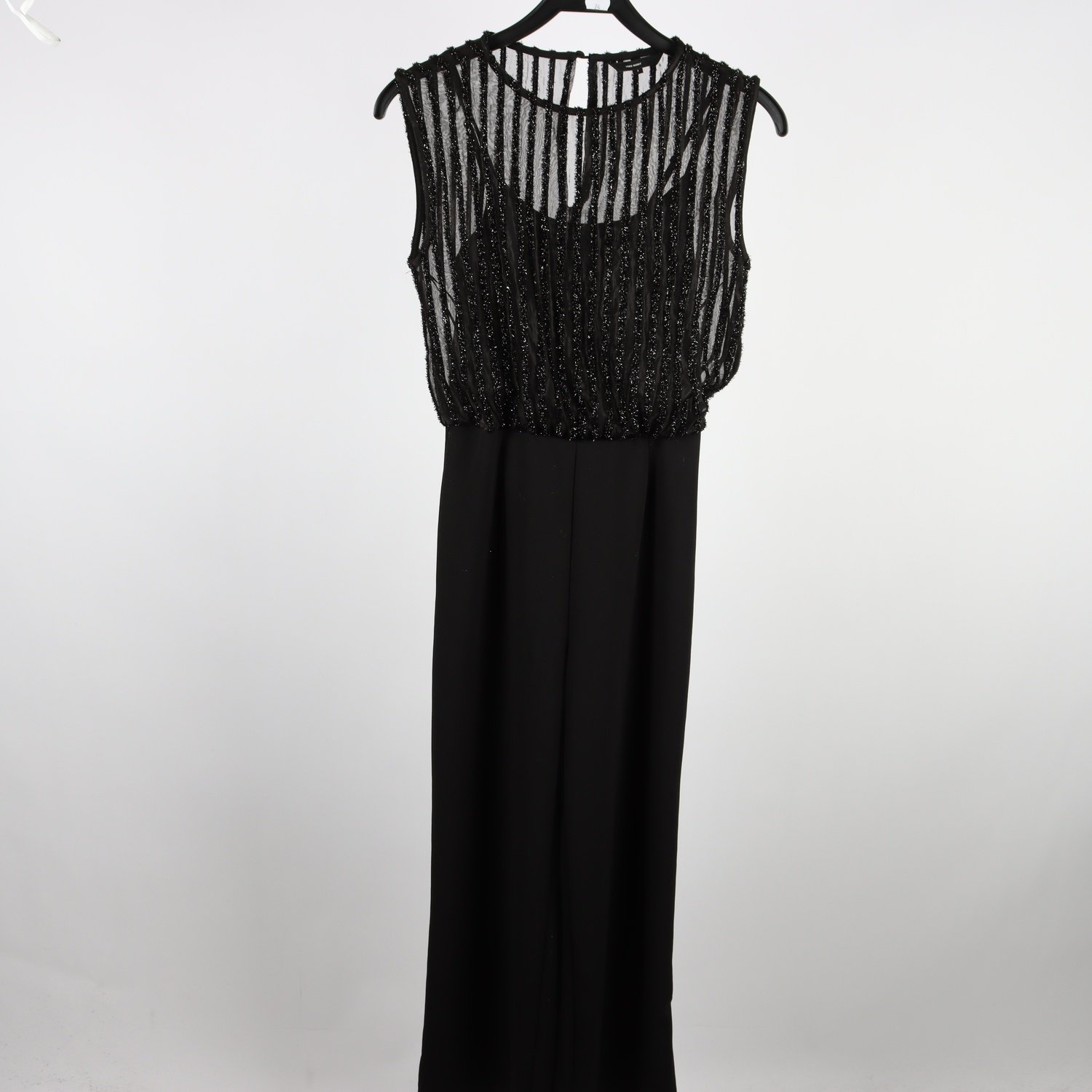 Byxdress, Vero Moda, svart, delvis transparant, glittrig, stl. S