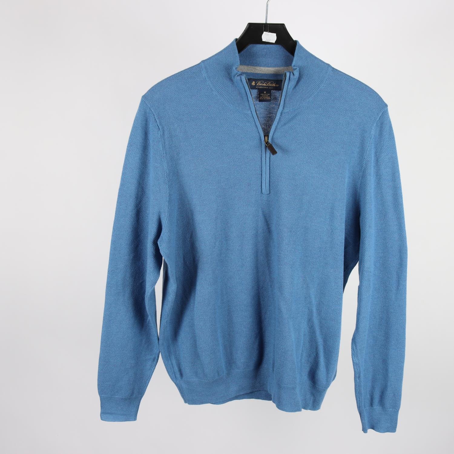 Tröja, Brooks Brothers, blå, silke, cashmere, bomull, stl. M.