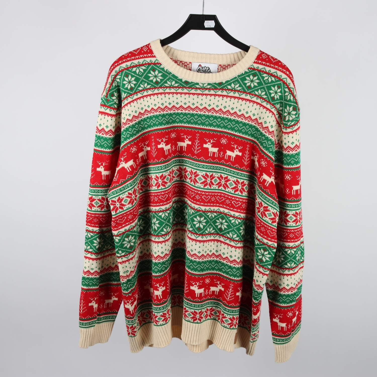 Jultröja, Silly Santa, flerfärgad, stl. man 4XL, stl. wom, 5XL