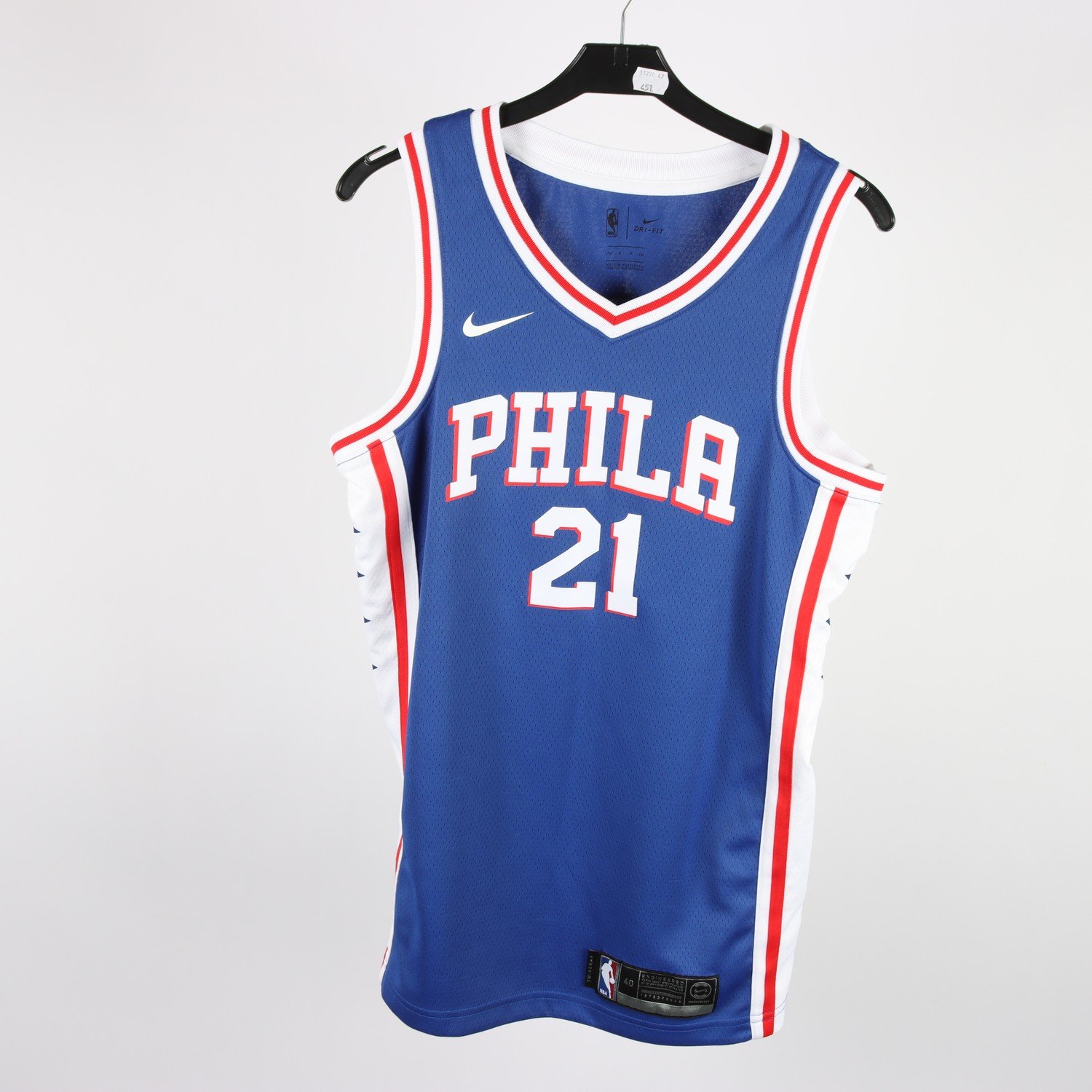 Basketlinne, Nike, Phila Embiid 21, blå, stl. S