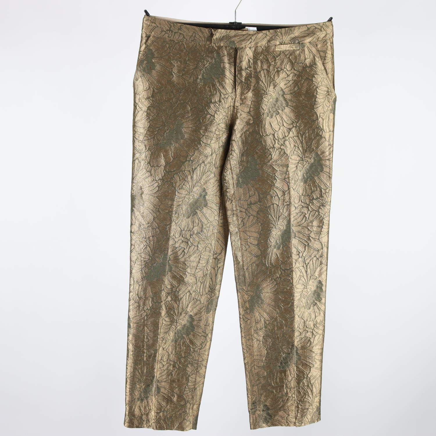Byxor, Elevenses, mönstrad, guldglittrig, blommig, stl. 32
