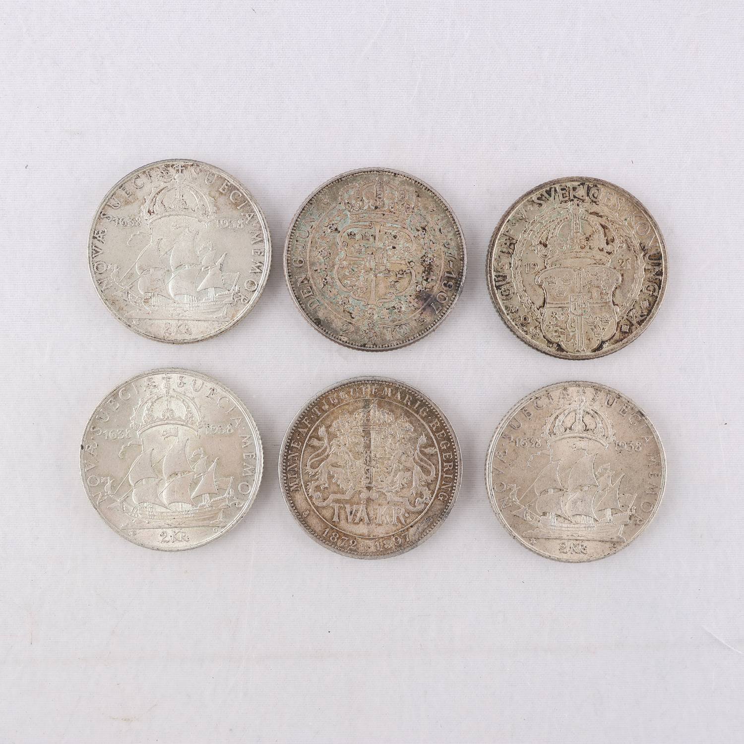 Samling med svenska silvermynt, 80%