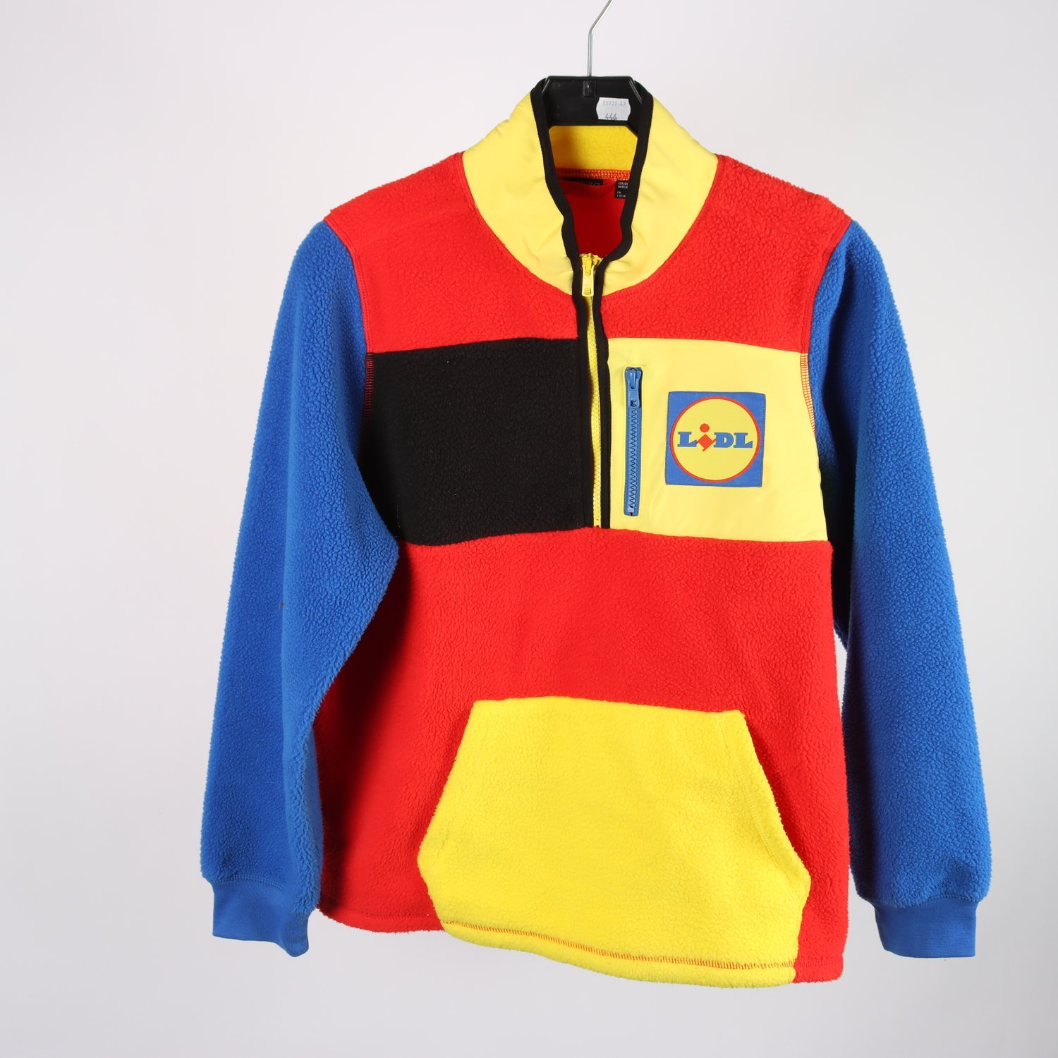 Fleecetrröja, Lidl, Esmara, röd, blå, gul, stl. M