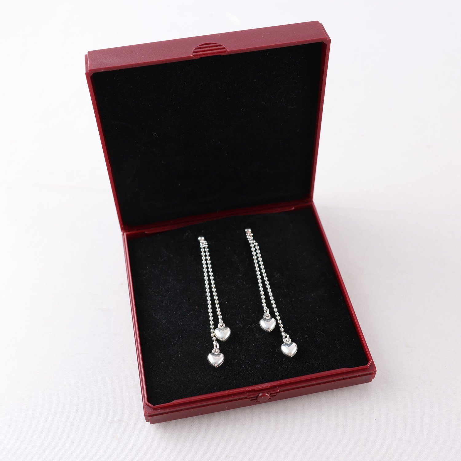 Örhängen, silver 925, hängande hjärtan, vikt: 3.0g