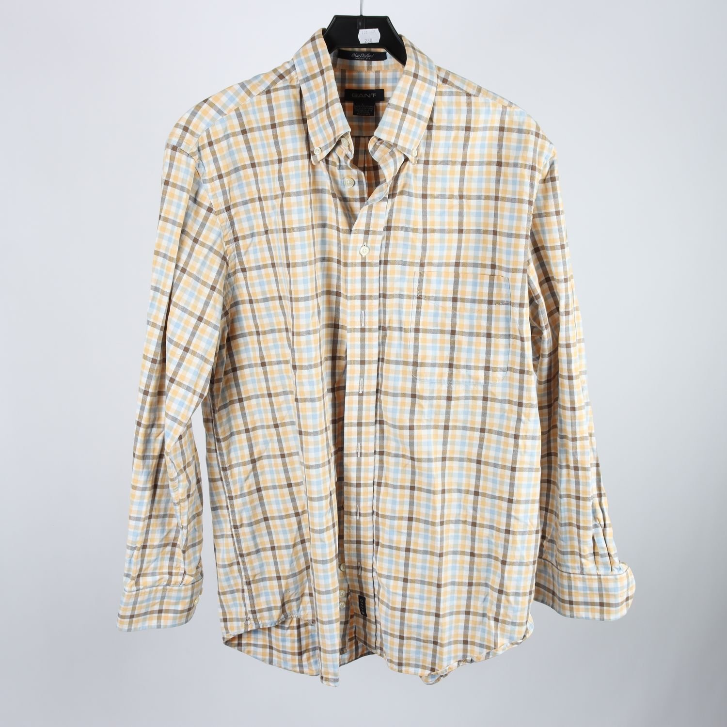 Skjorta, Gant, gul, rutig, stl. L.