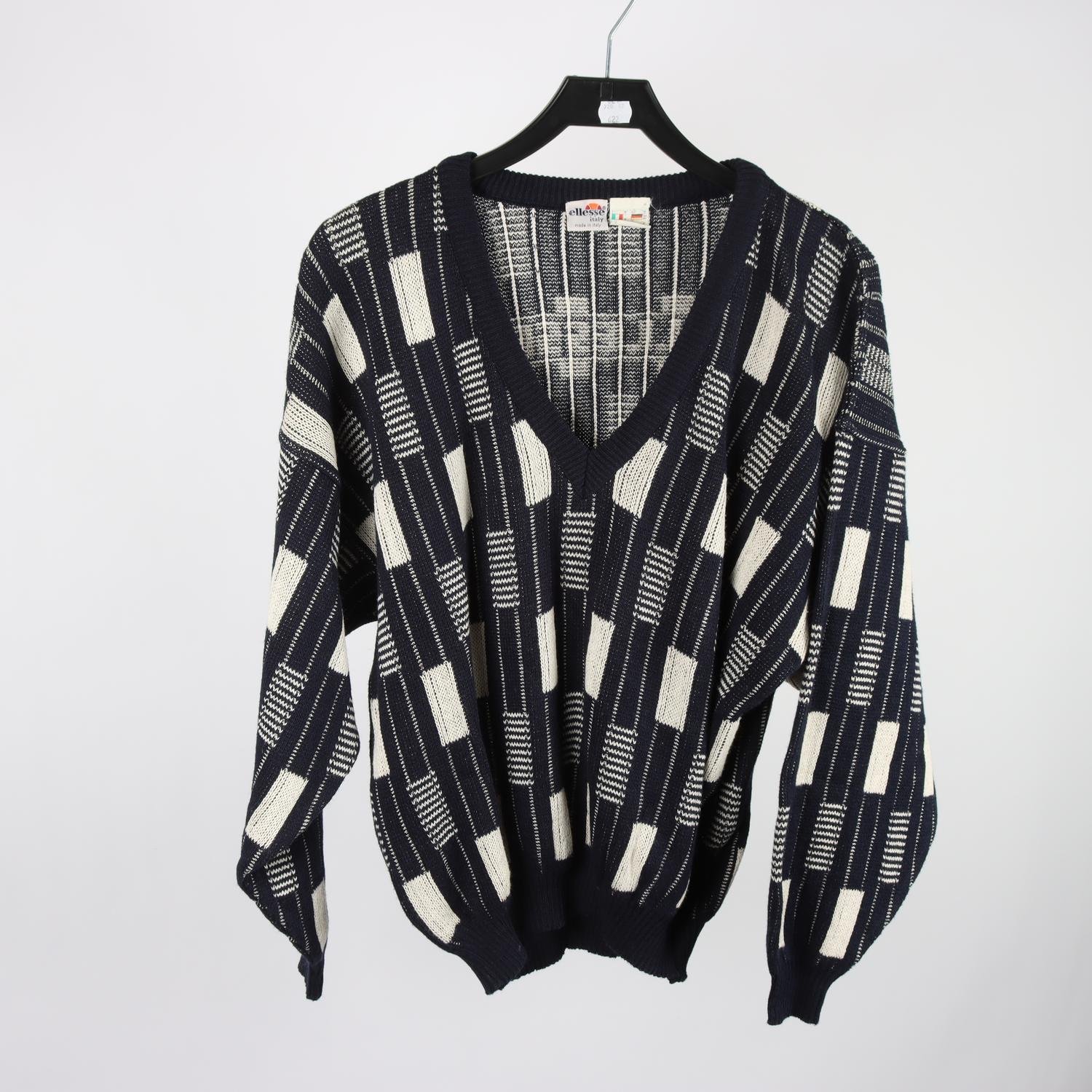 Tröja, Ellesse, vit, blå, retro, stl. ca. S/M.