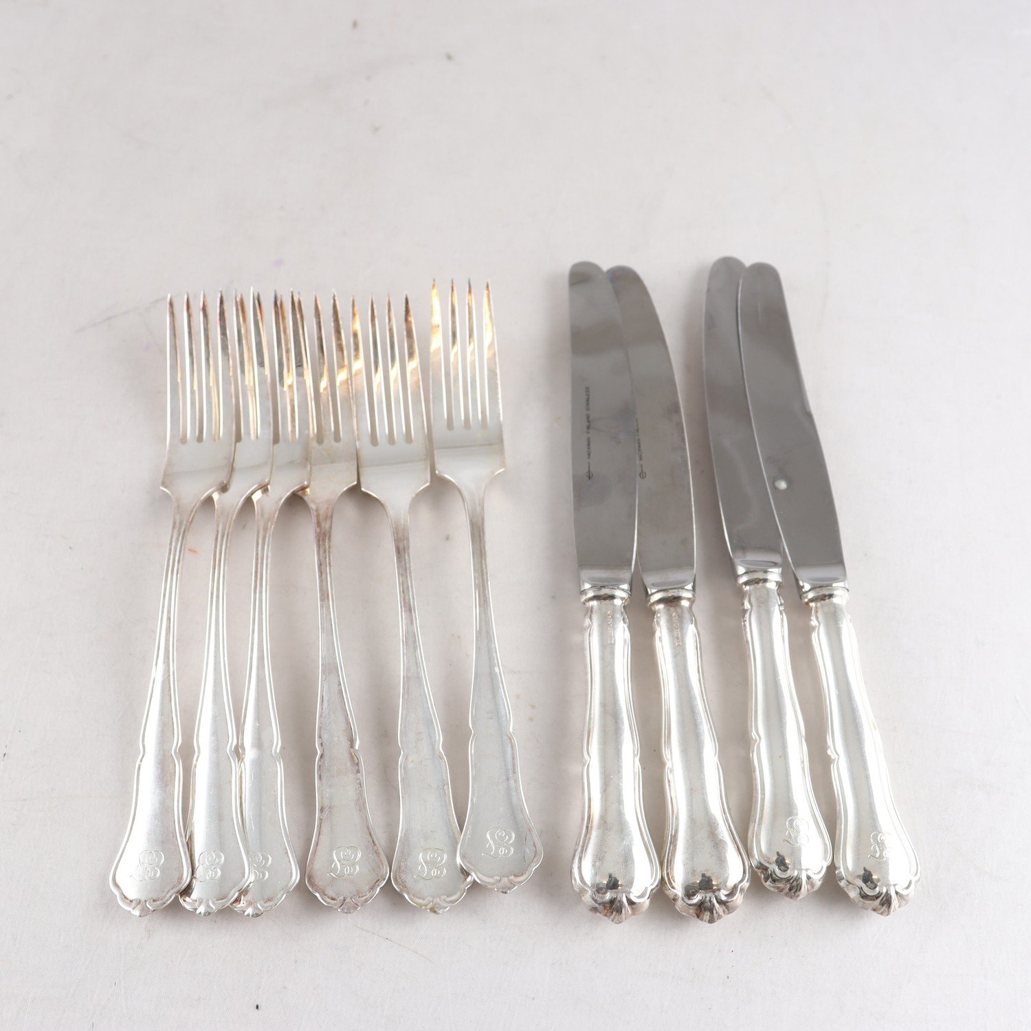 Bestick, Hackmann, Silver, Stämplade krona, 830, 10 st