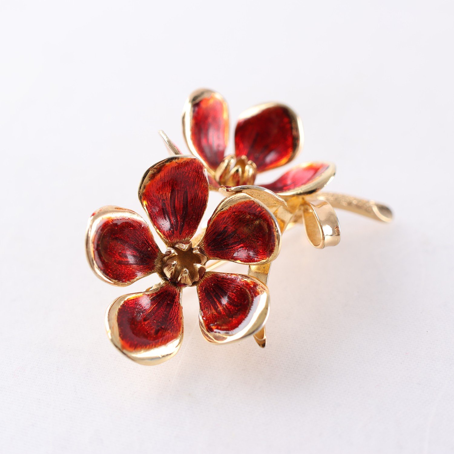 Brosch, metall, emalj, blomma, Christian Dior