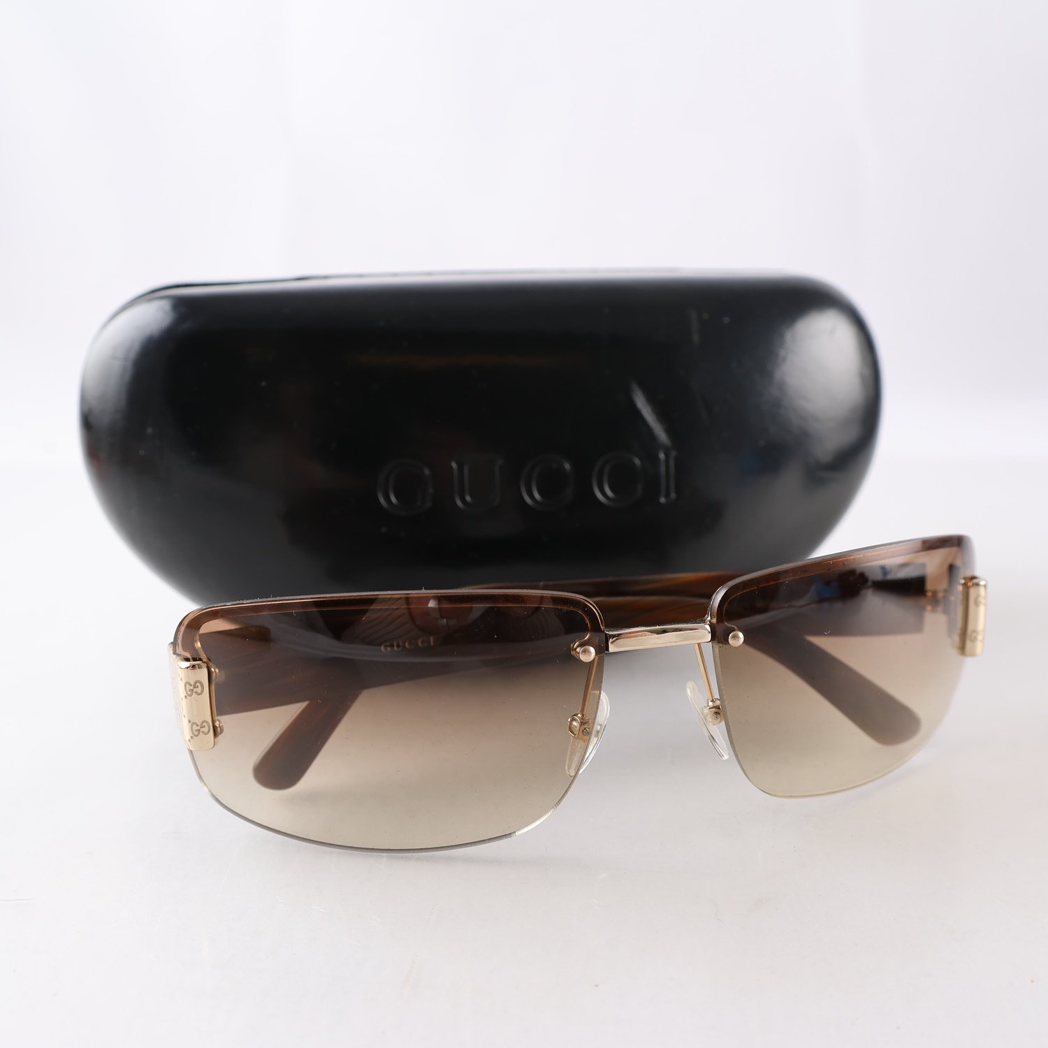 Solglasögon, acetat, Gucci, bruna