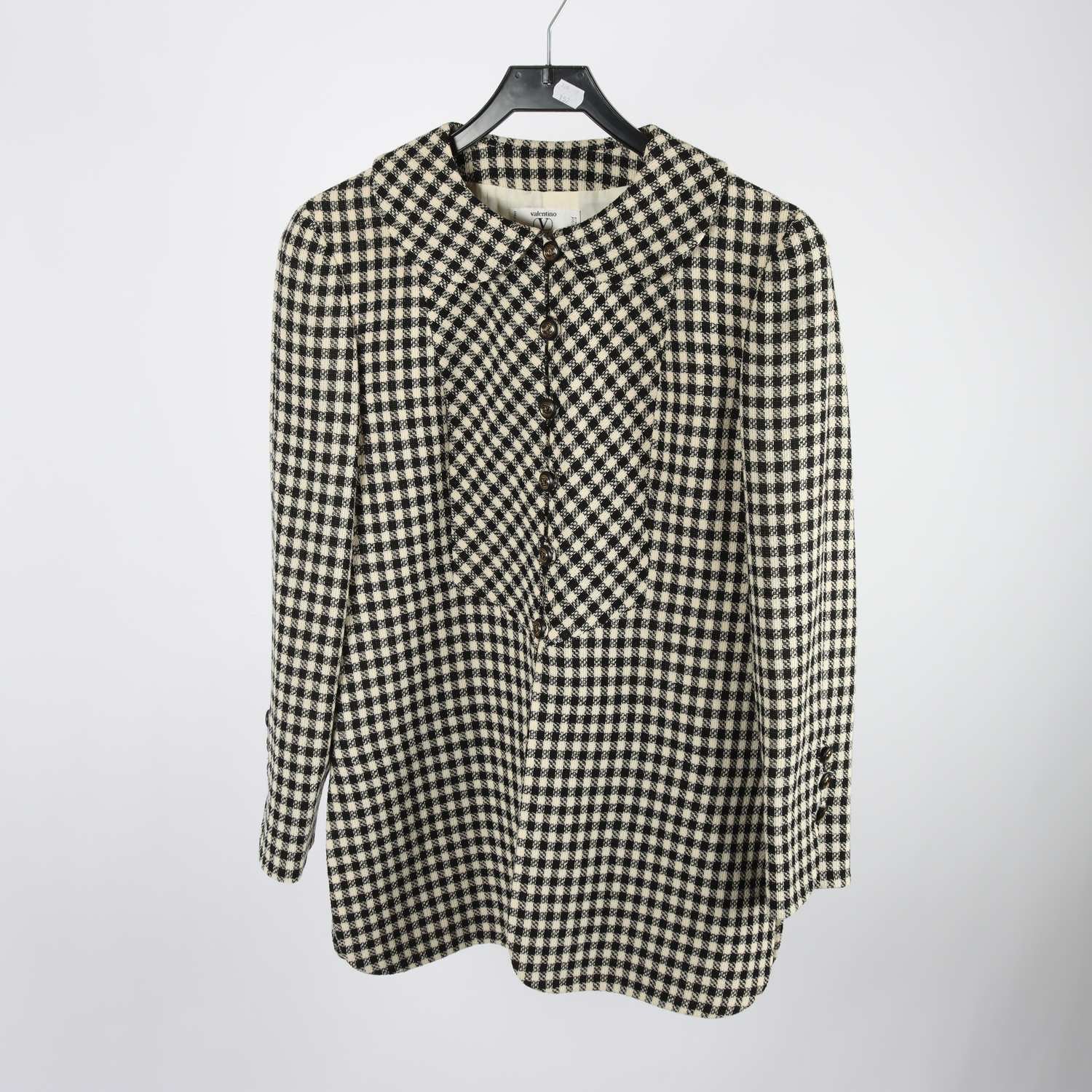 Kavaj/jacka, Valentino, svart, vit, rutig, stl. 42