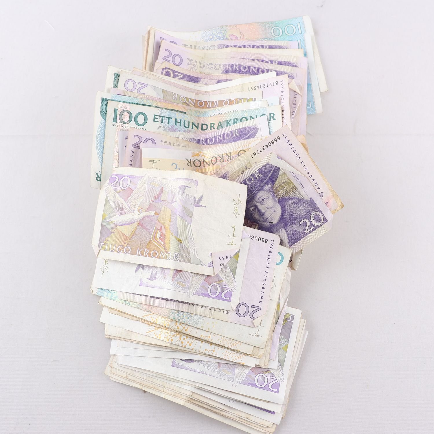 Samling med svenska sedlar