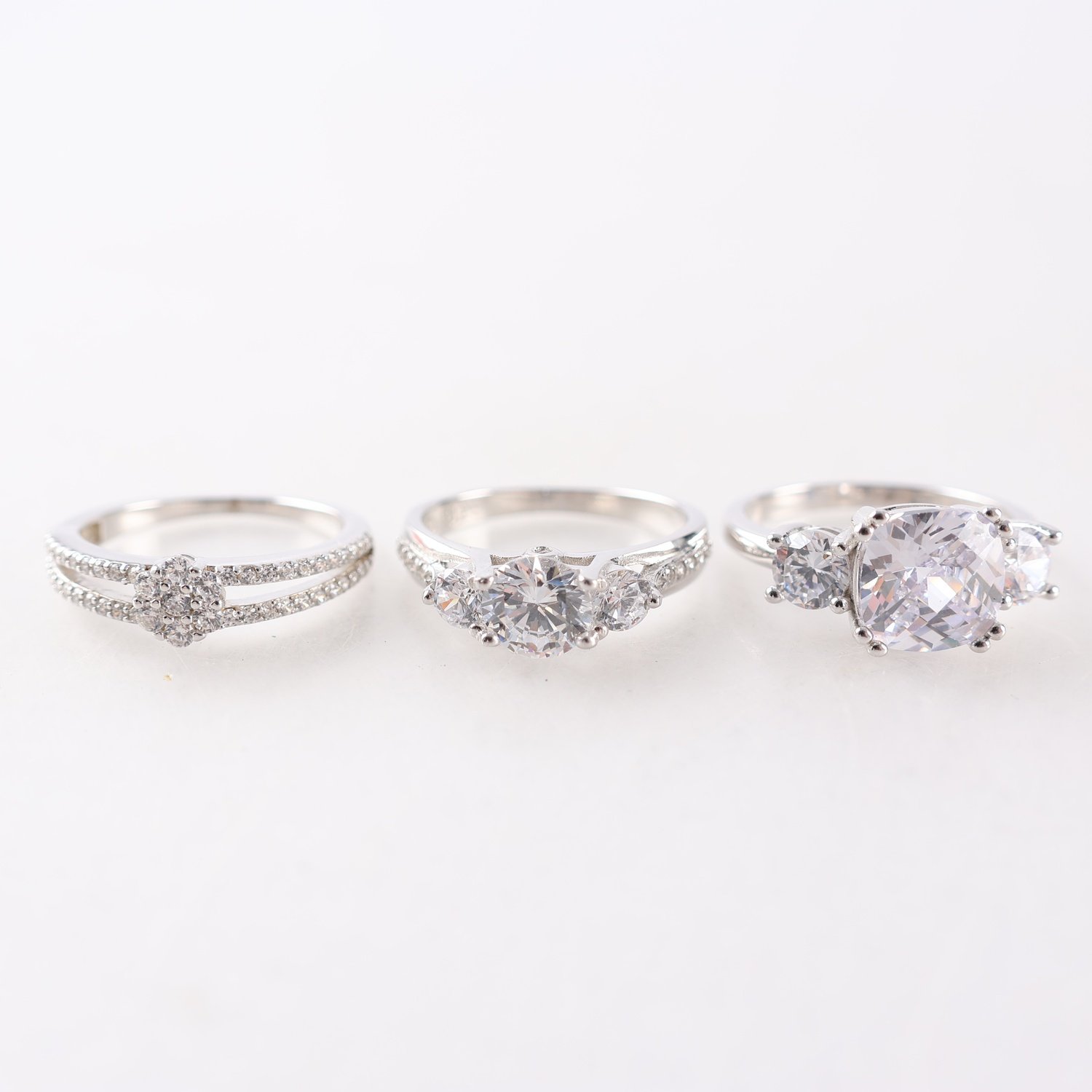Ringar, silver, stenar. Brv: 7.3g