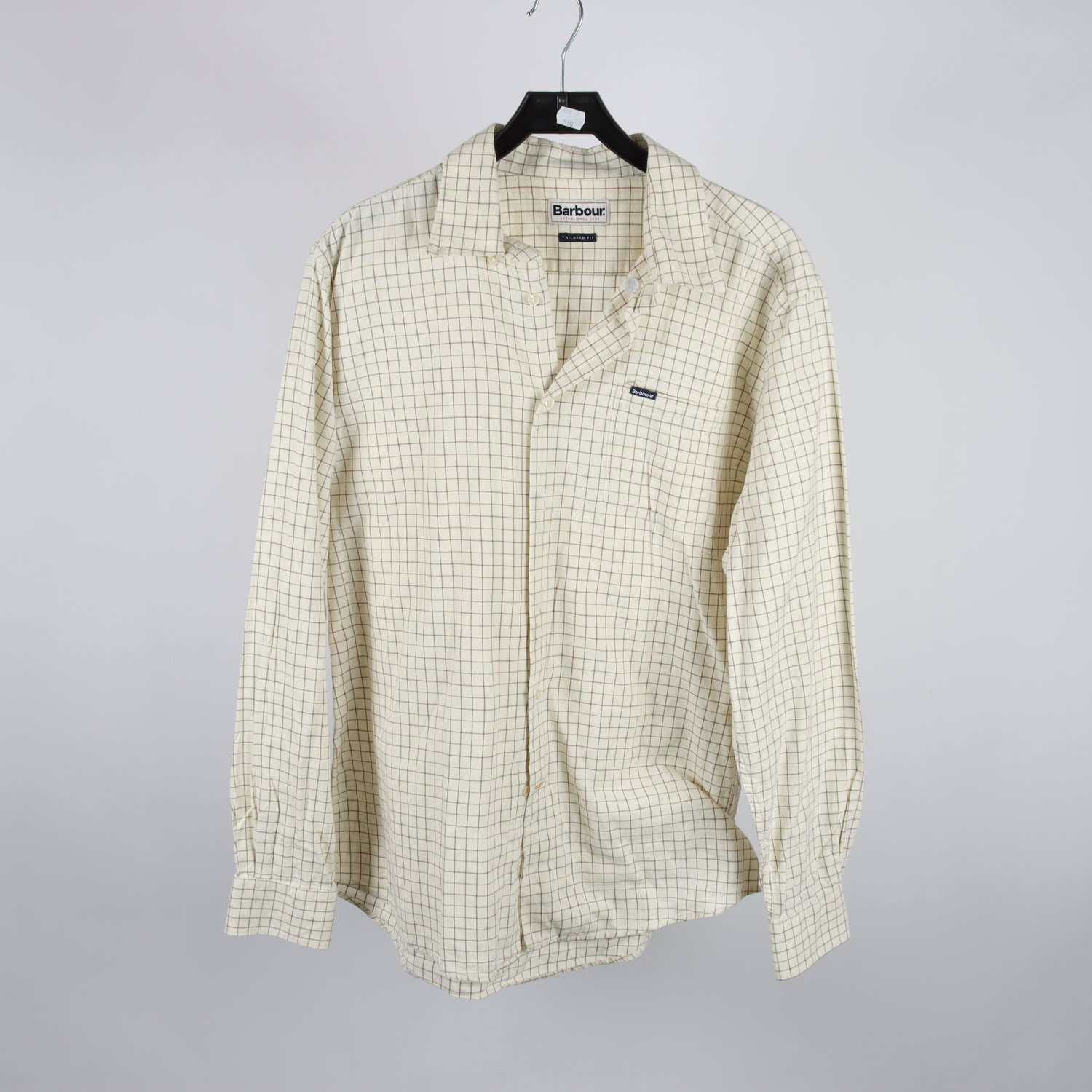 Skjorta, Barbour, offwhite, rutig, stl. XL.