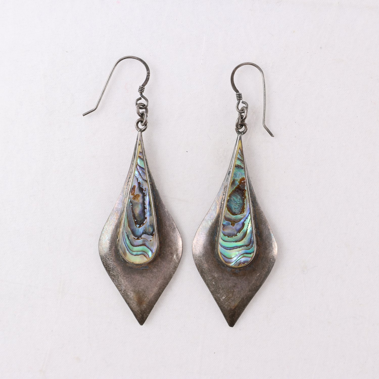 Örhängen, silver, emalj. Brv: 8.2g