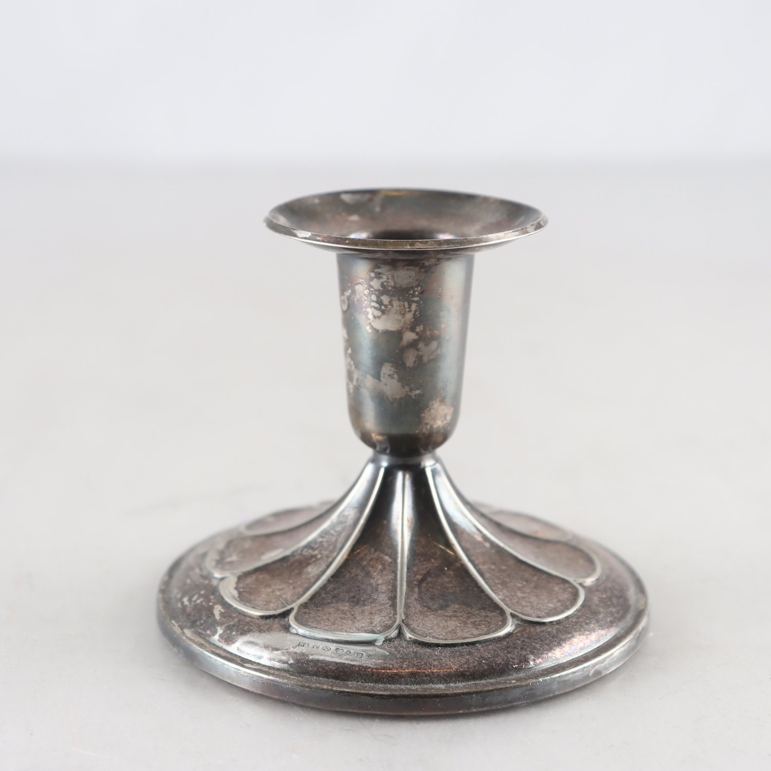 Ljusstake, silver, kontrollstämpel, K&EC, Göteborg, 1959