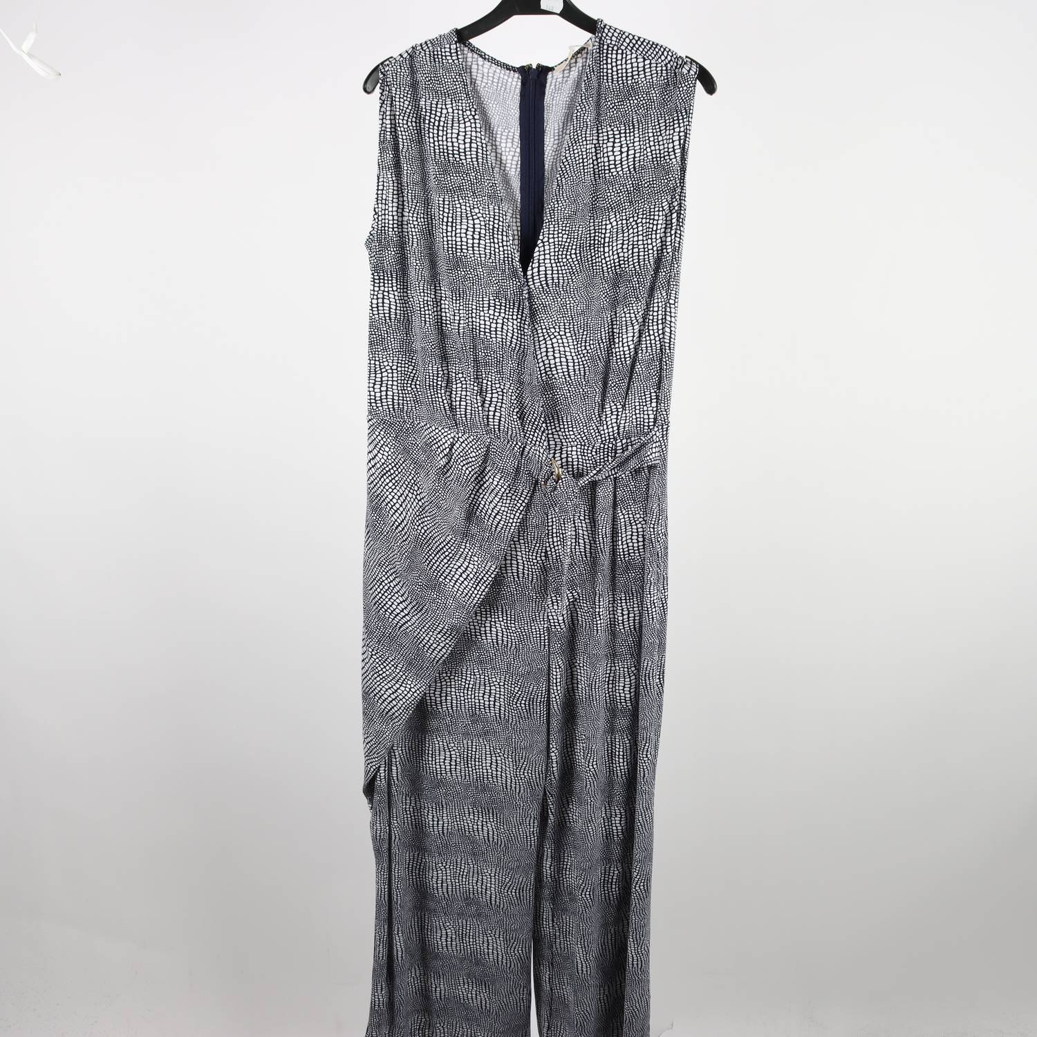 Byxdress/jumpsuit, Michael Kors, blå, vit, mönstrad, stl. L