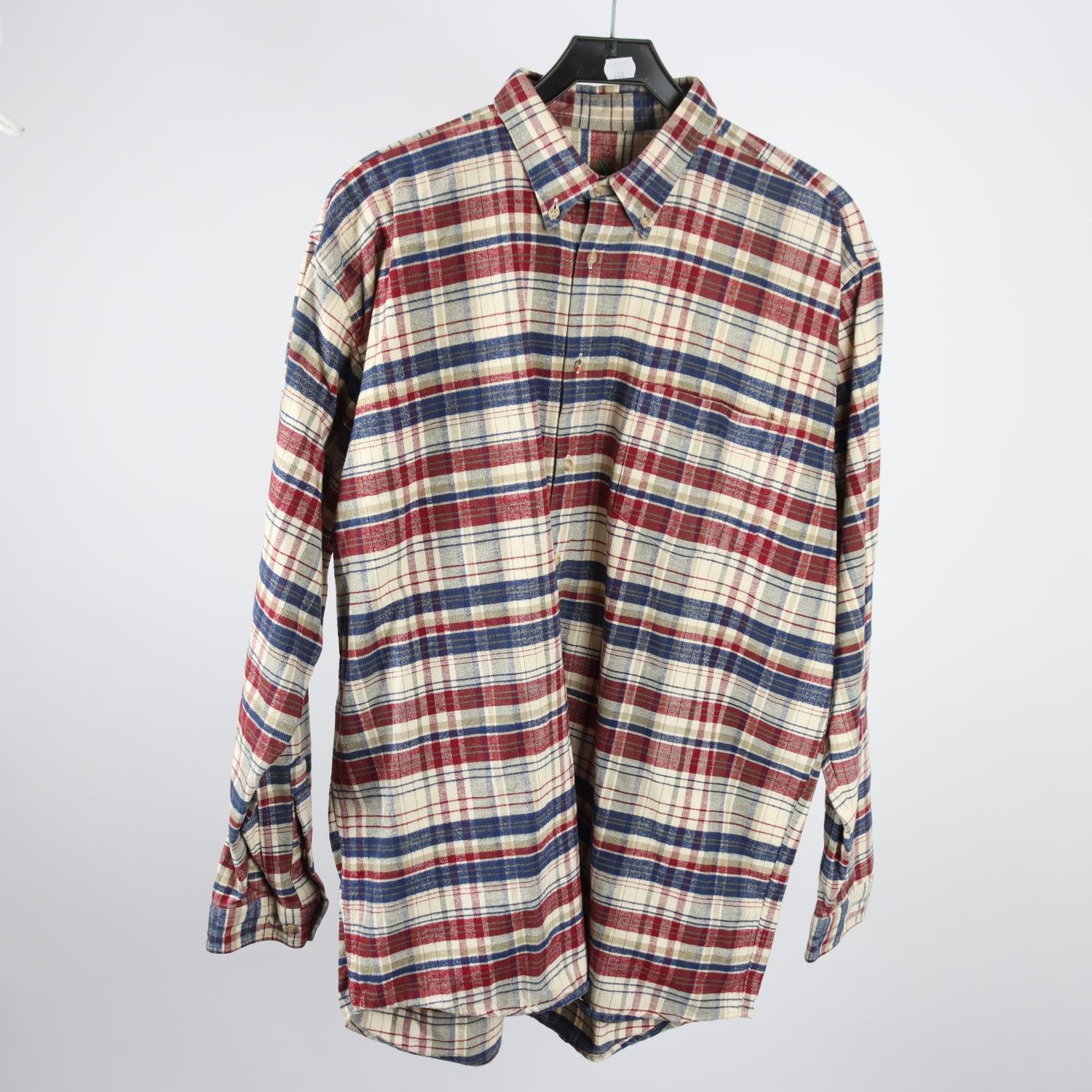 Skjorta, Boomerang, blå, vinröd, rutig, flanell, stl. L.