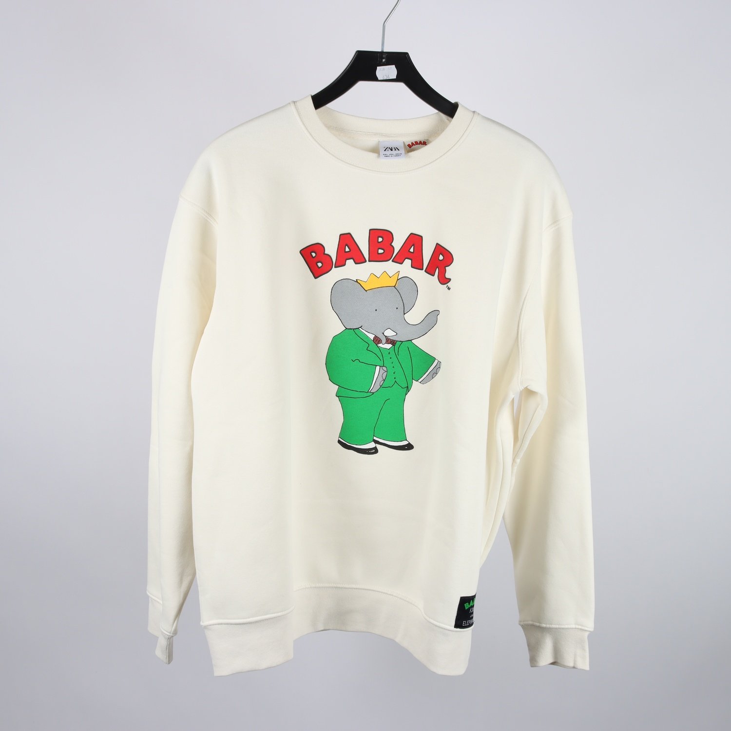 Sweatshirt, Zara x Babar, offwhite, stl. L.