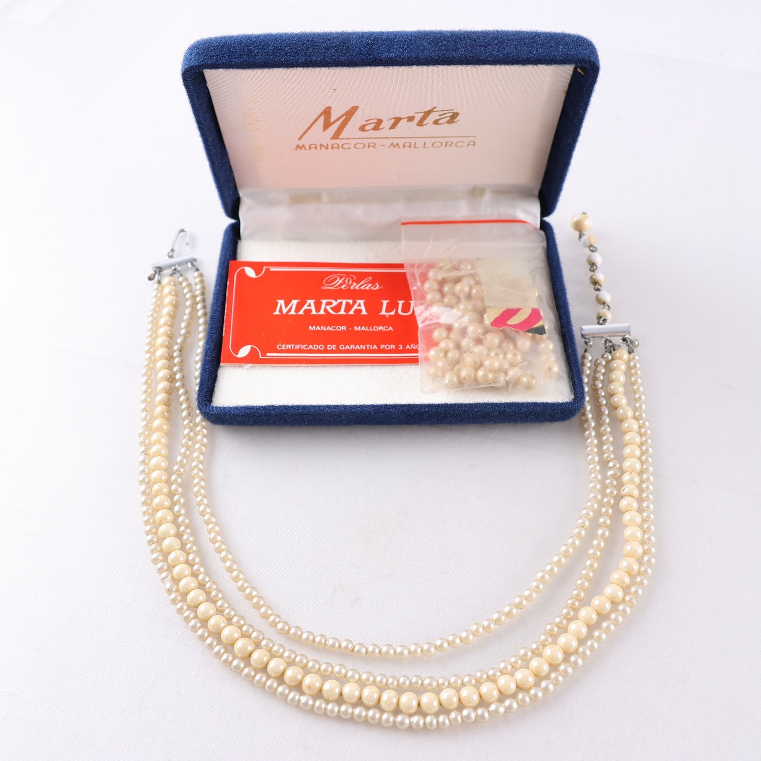 Pärlhalsband, Mallorca pärlor, 4-radigt