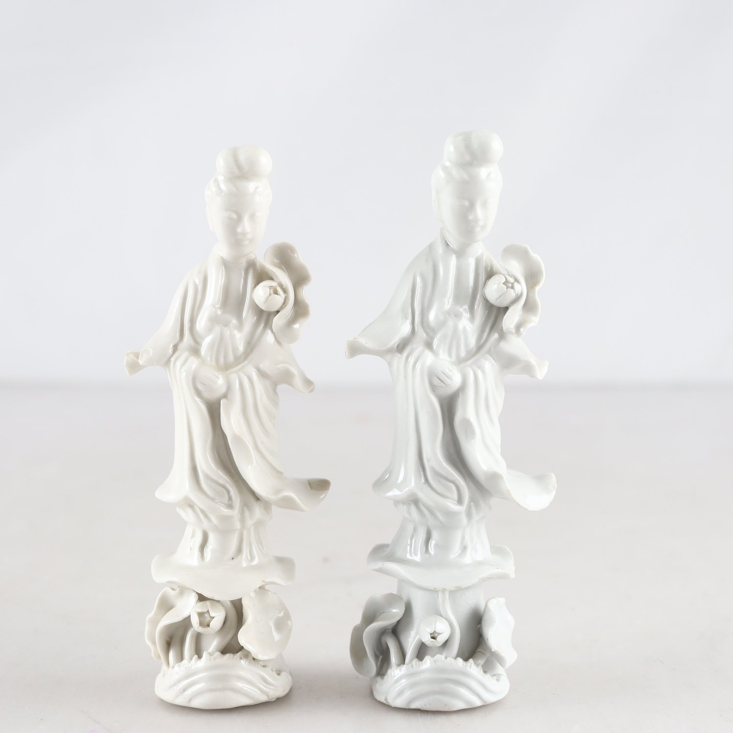 Paret figuriner, Guanyin, Blanc de Chine, Kina, 1900-tal