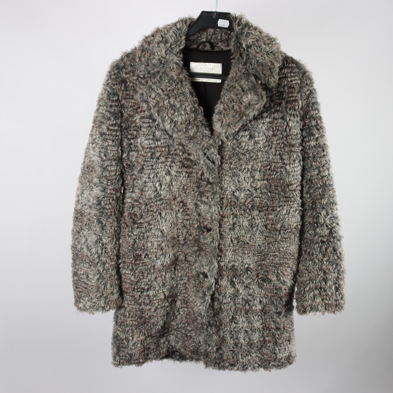 Jacka/kappa, Zara, grå, fuskpäls, stl. M