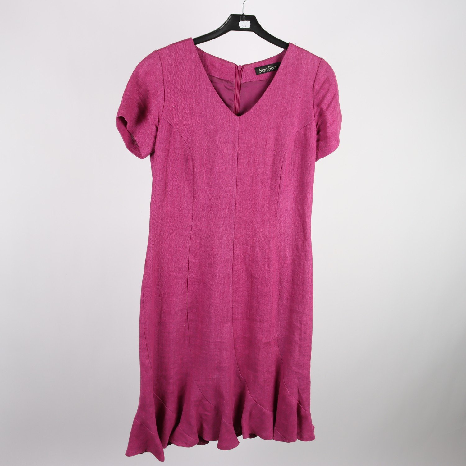 Klänning, Mac Scott, vinröd, lin, stl. ca. XS.