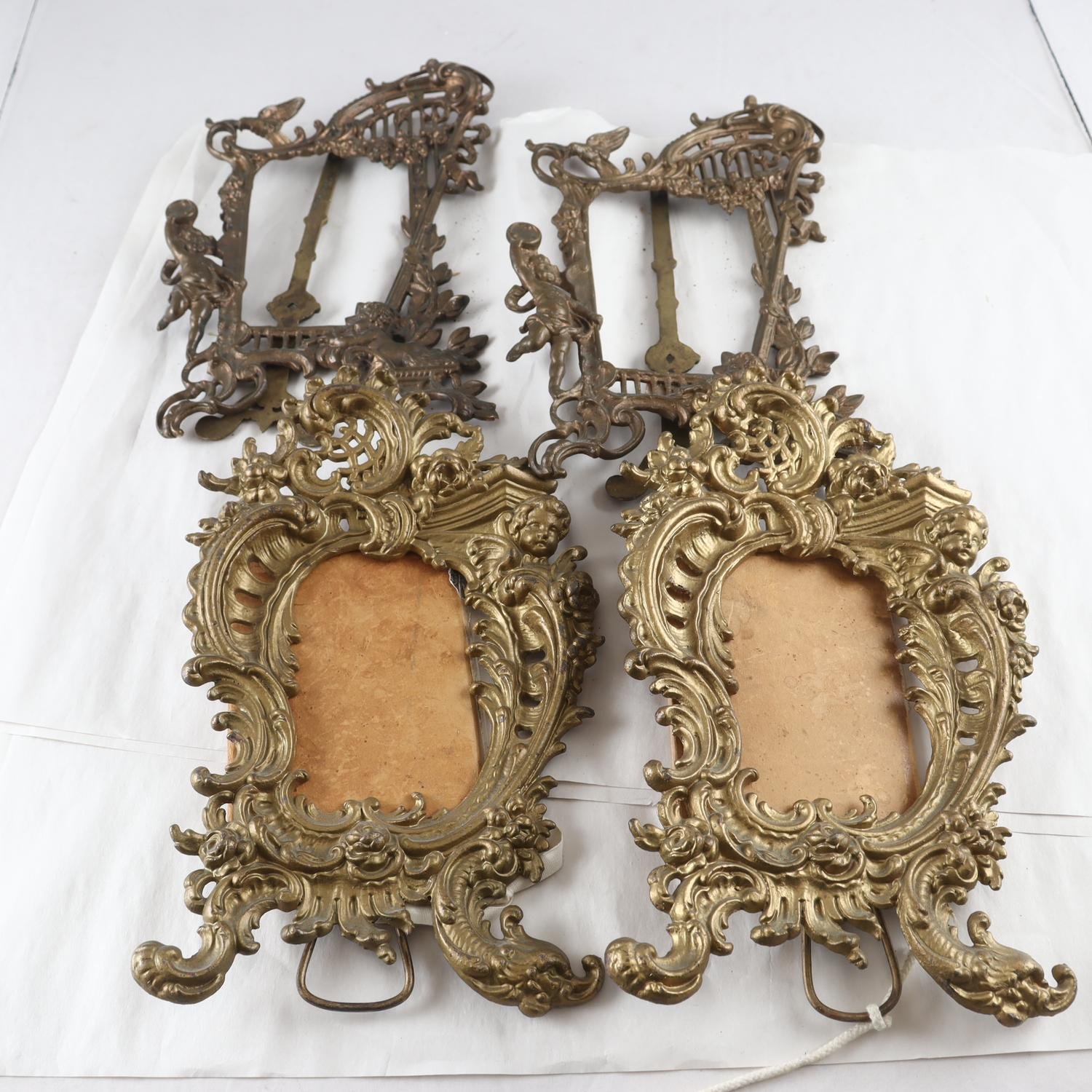 Bordsramar, mässing, 18/1900-tal, 4 st. Samfraktas ej.