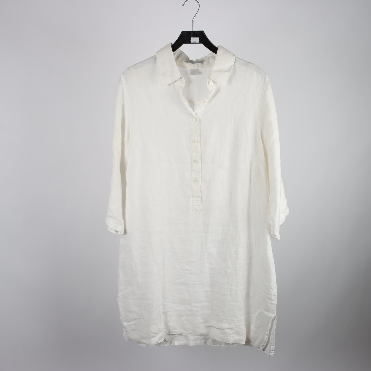 Klänning, R, vit, lin, stl. ca. L.