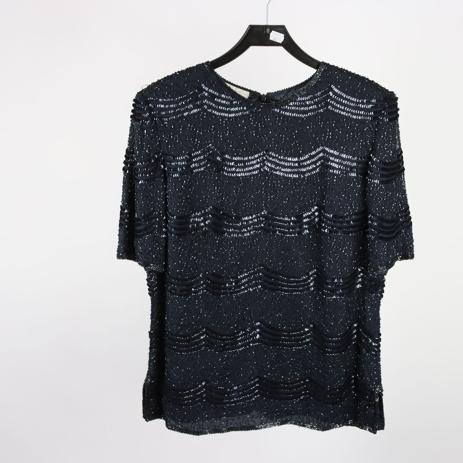 Blus, Frank Usher, blå. paljetter, stl. M