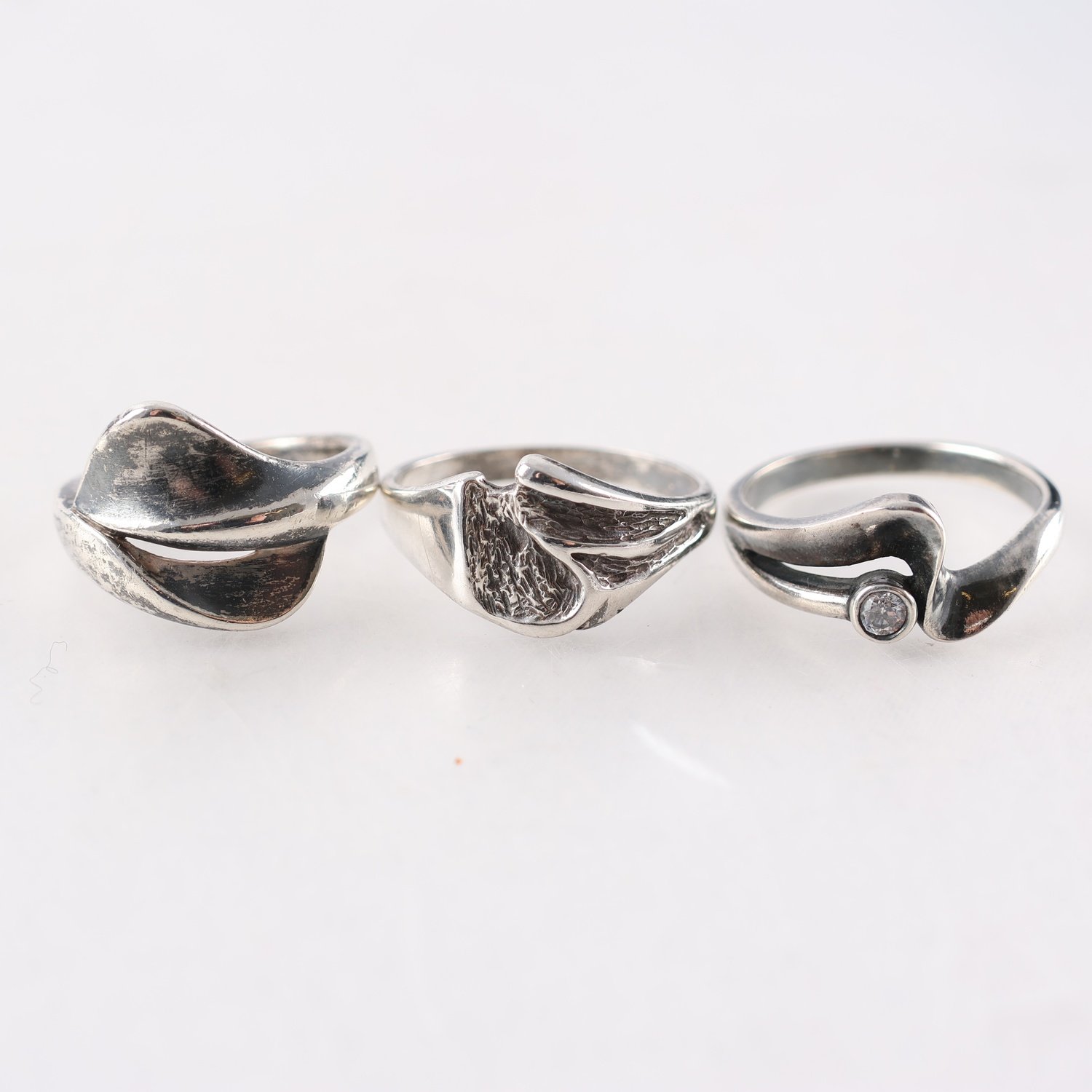 Ringar, silver 925, vågform, vikt: 13.4g