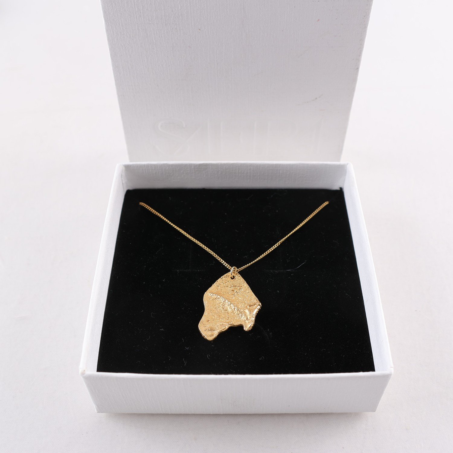 Halsband, hänge, silver 925, förgyllt, Safira, vikt: 5.8g