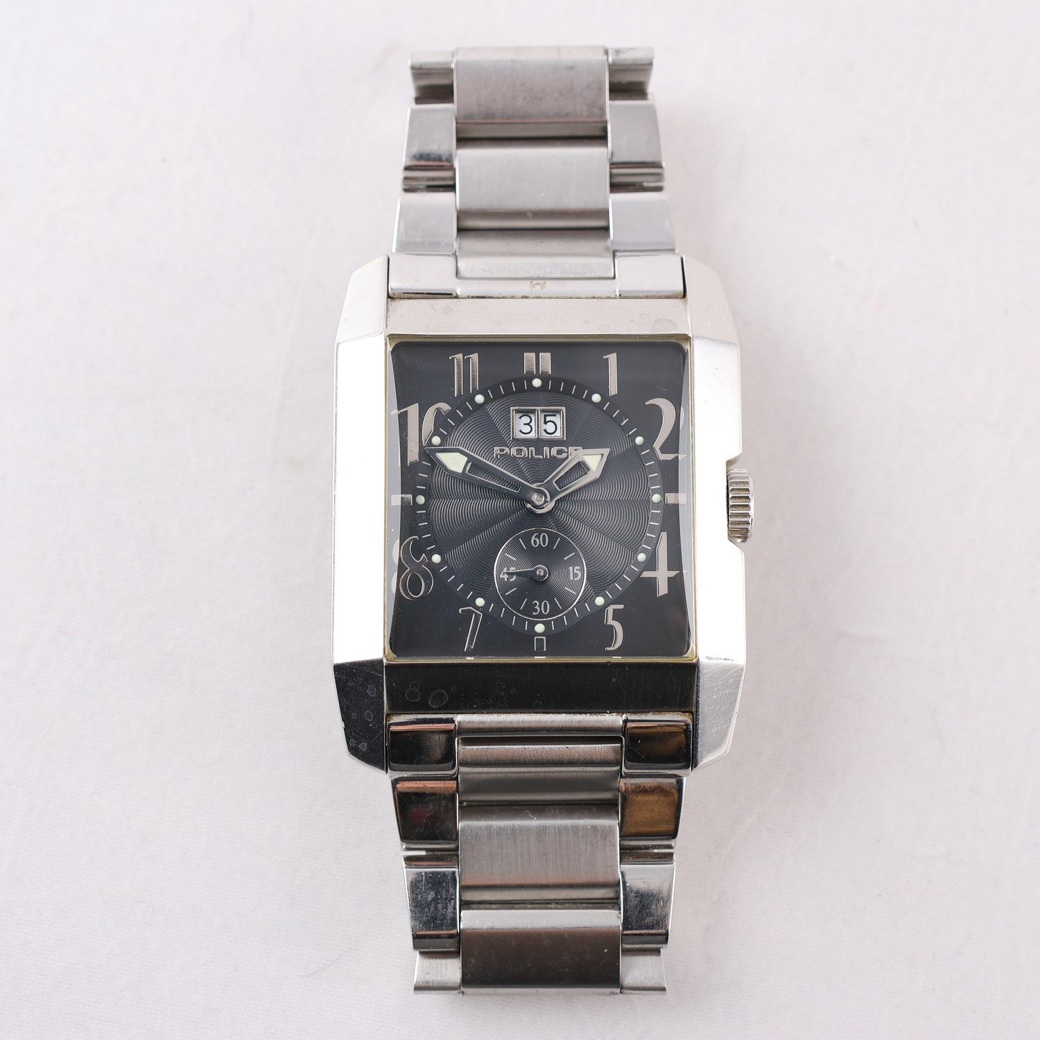 Armbandsur, stål, Police, datum, quartz