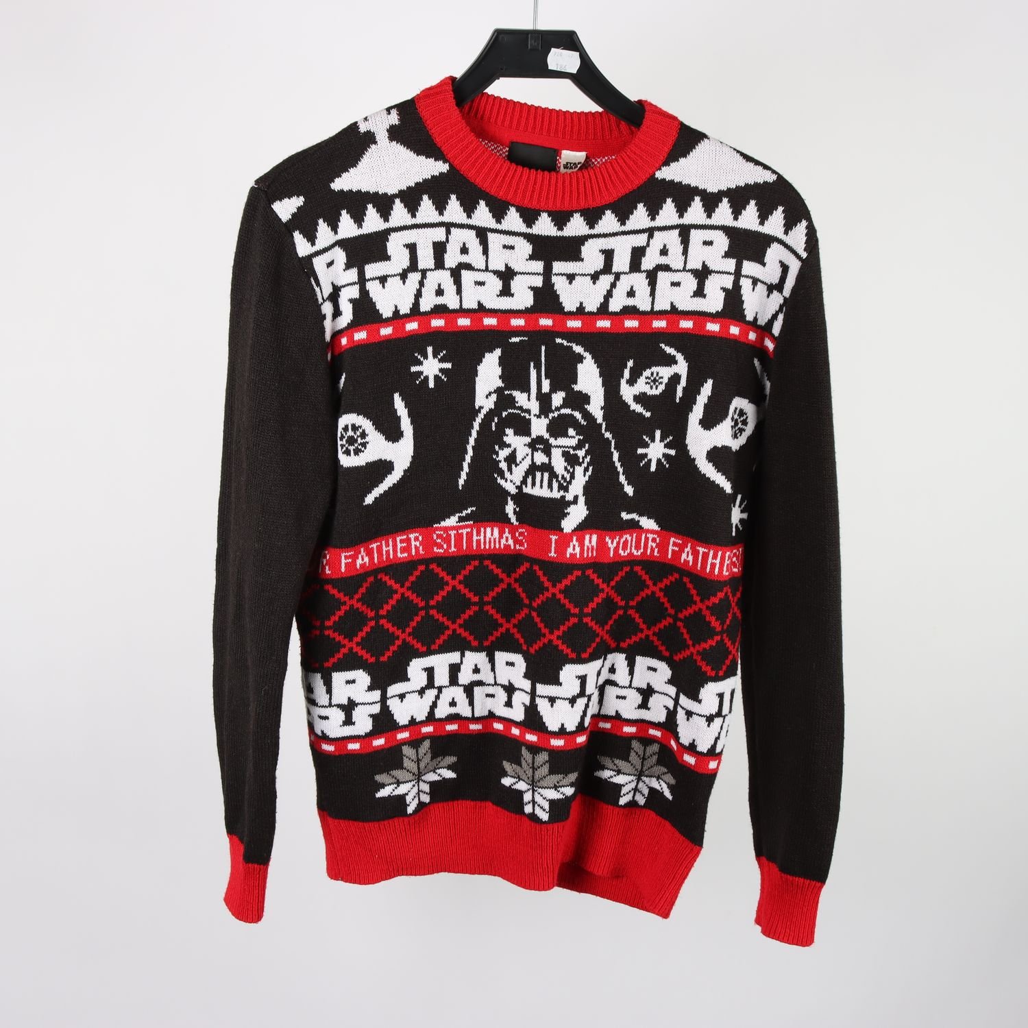 Jultröja, H&M Star Wars, svart, vit, röd, stl. XS