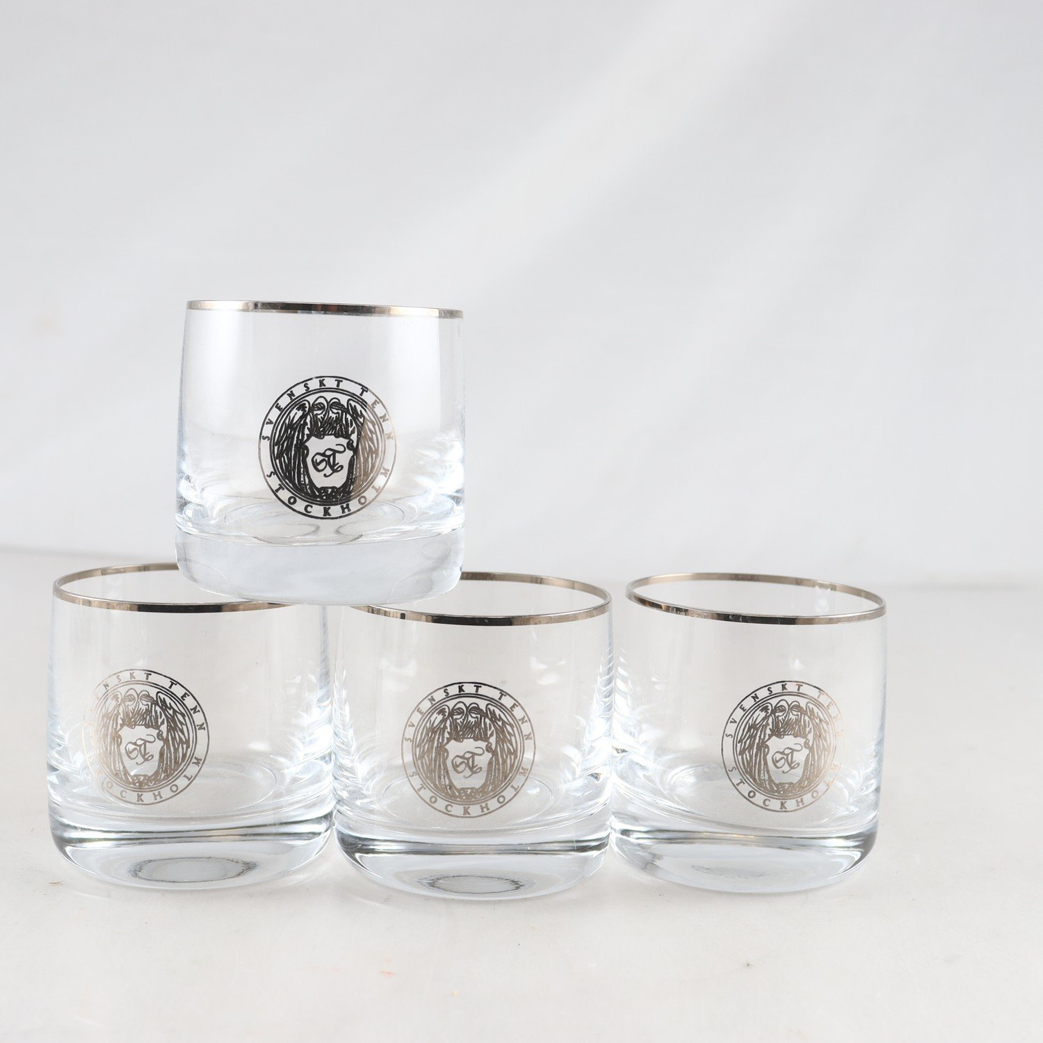 Glas, emblem, Firma Svenskt Tenn, 1980-tal, 4 st
