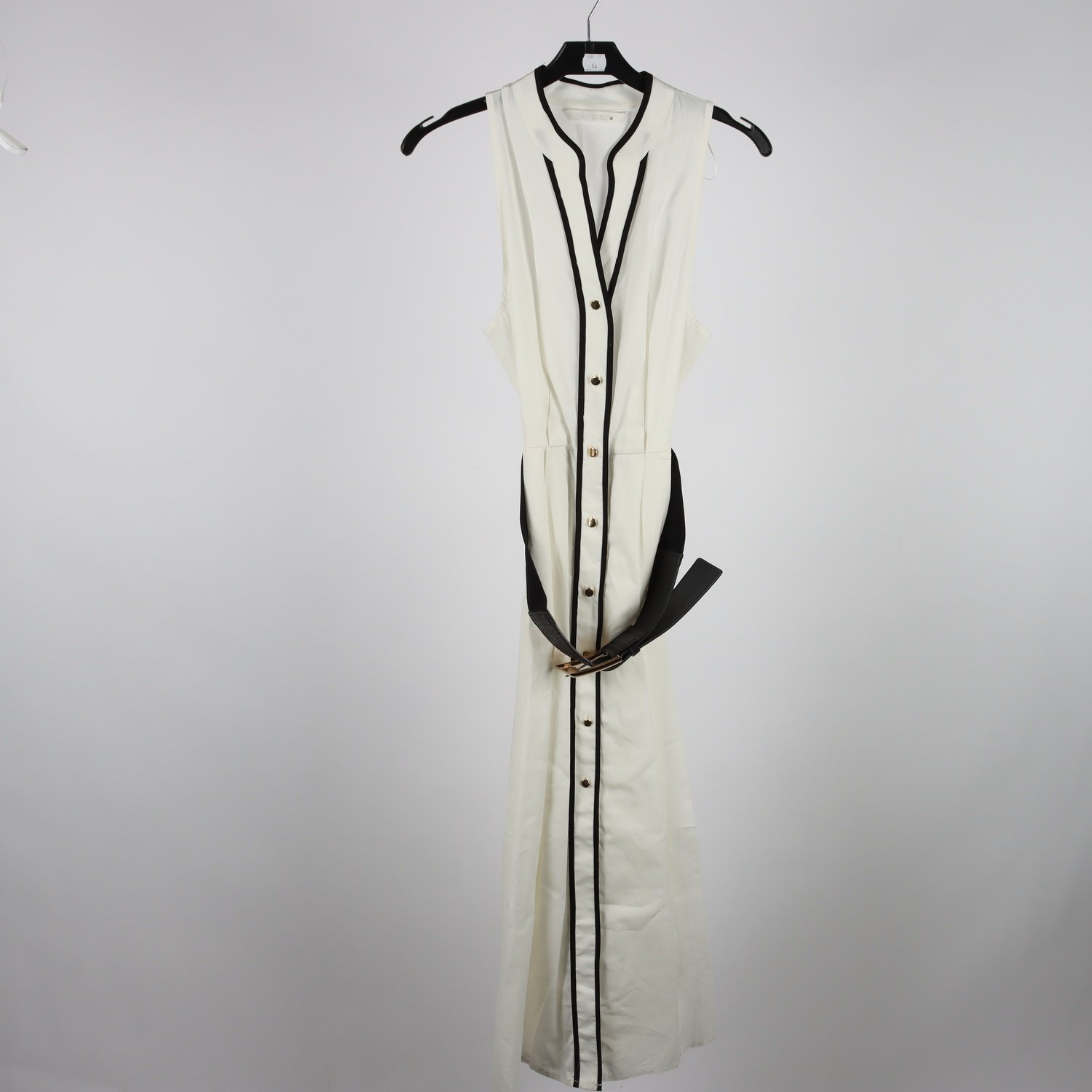 Klänning, Zara, vit, vit, svart, stl. XS