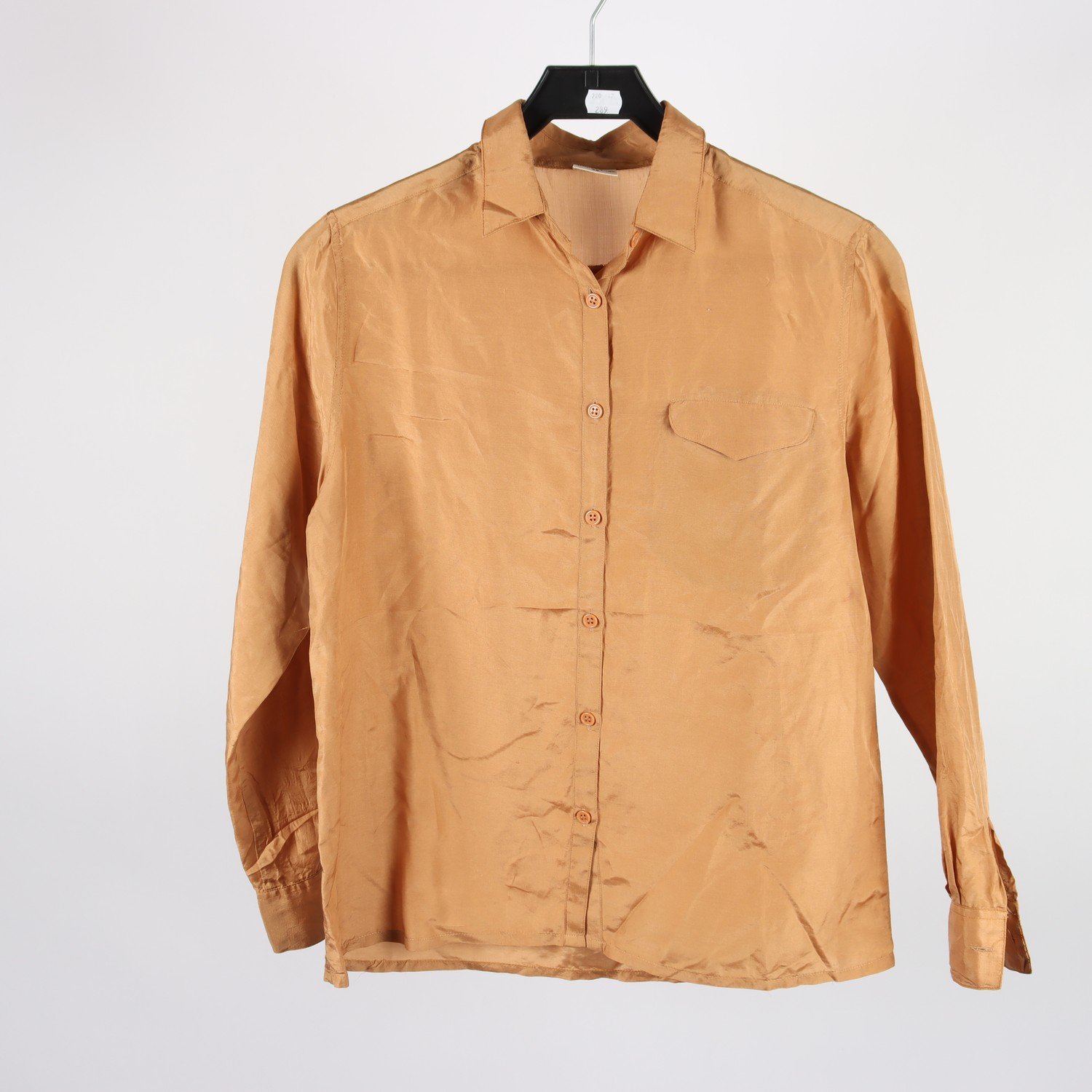 Blus, Pascal, brun, 100% silke, stl. 38.