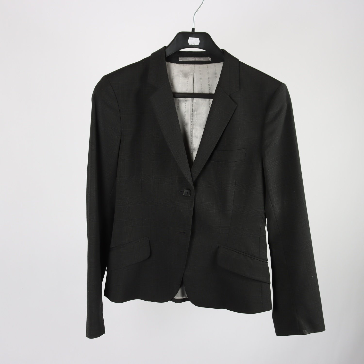 Kavaj, Tiger of Sweden, grå, rutig, stl. 38.