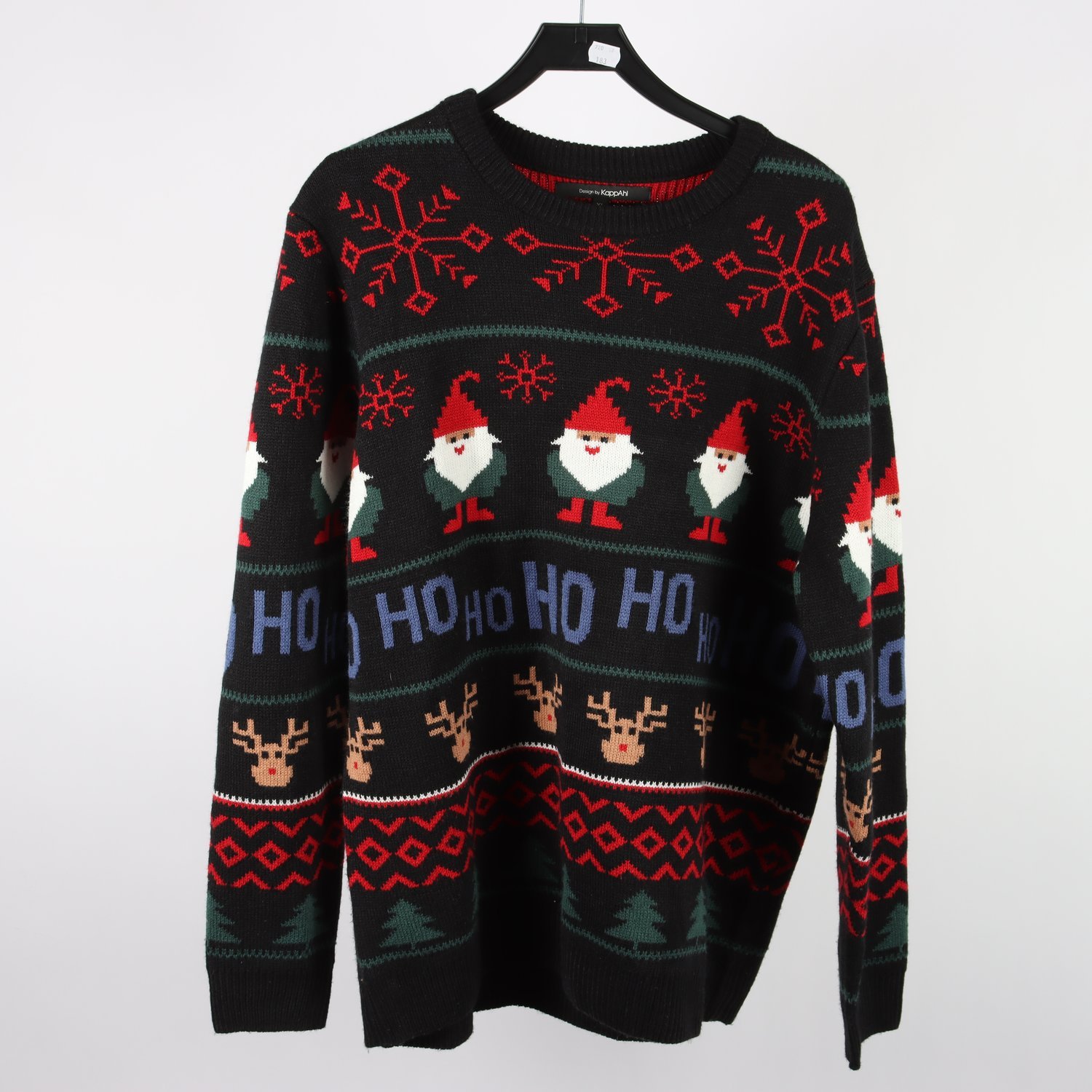 Jultröja, Kappahl, svart, mönstrad, stl. XL