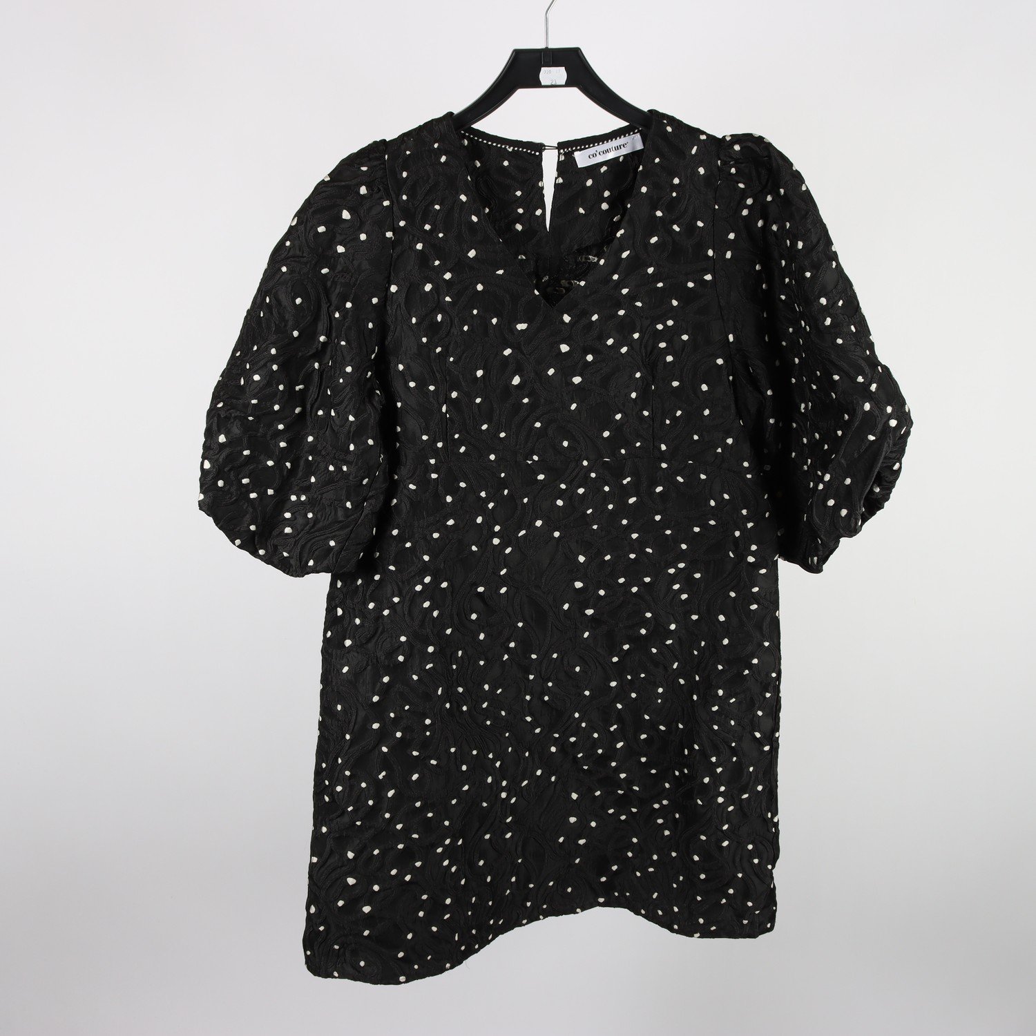 Klänning, Co’ Couture, prickig, svart, vit, stuktur, stl. L