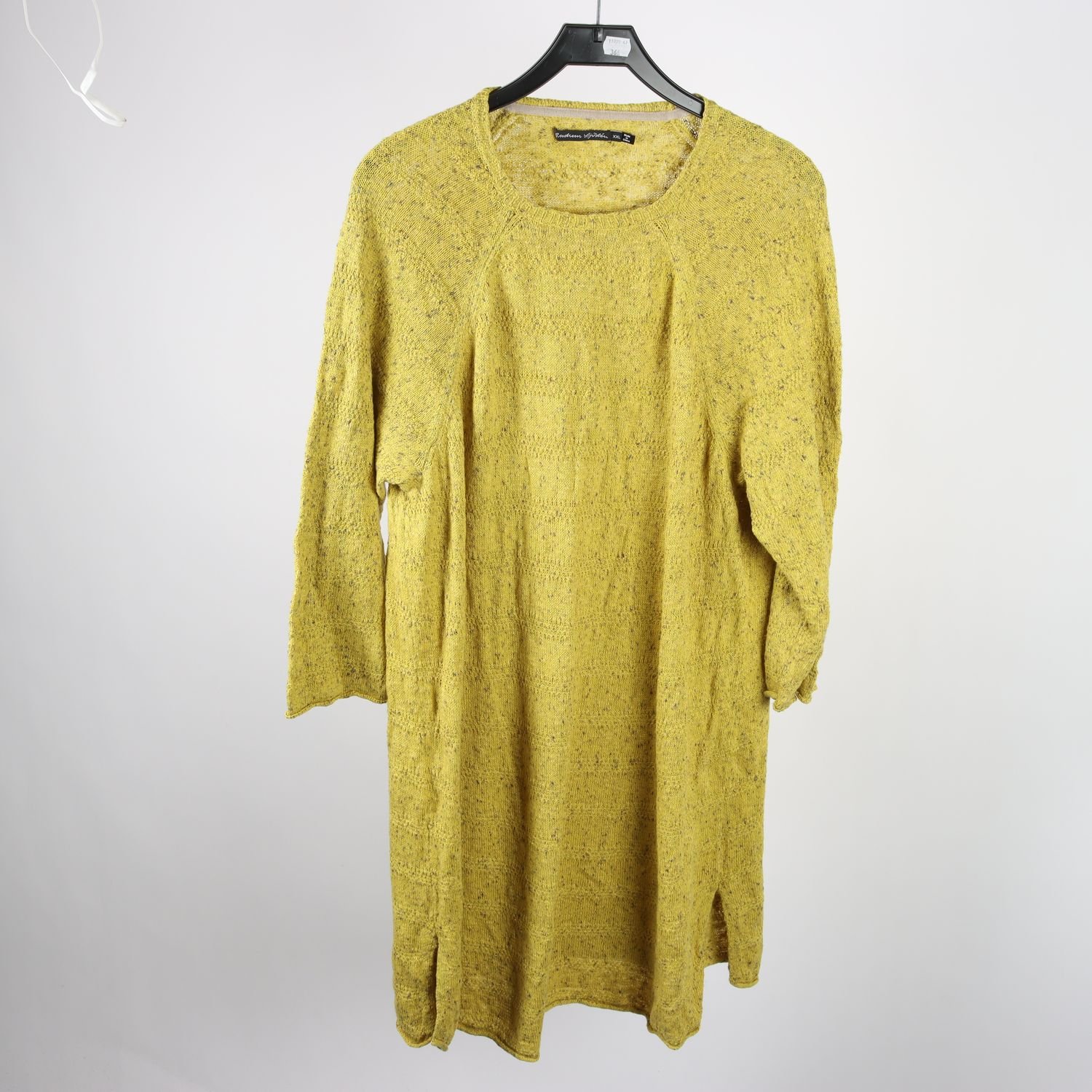 Stickad klänning, Gudrun Sjödèn, senapsgul, stl. XXL