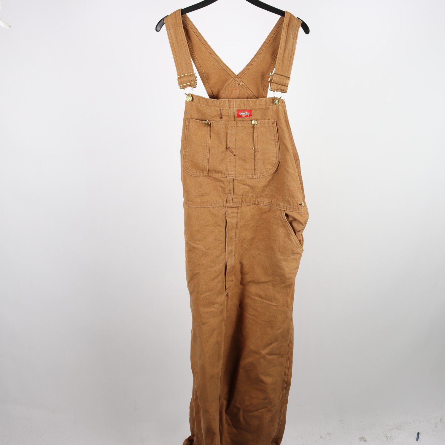 Hängselbyxor, Dickies, brun, stl. 34/32.