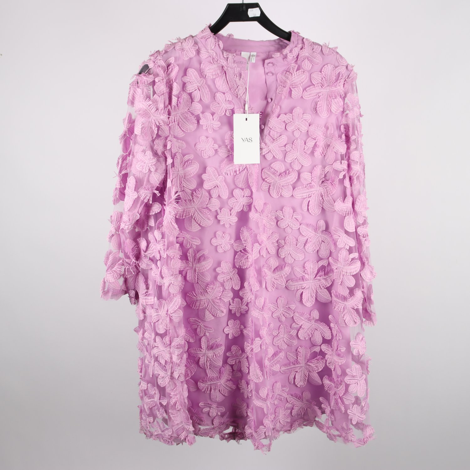 Klänning, Y.A.S, lila, blomig, nät, stl. 40