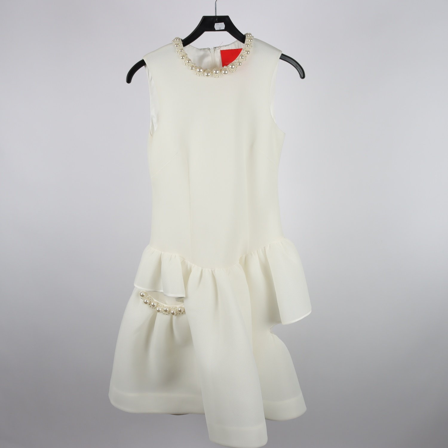 Klänning, Simone Rocha x H&M, vit, volang, pärlor, stl. ca. XS