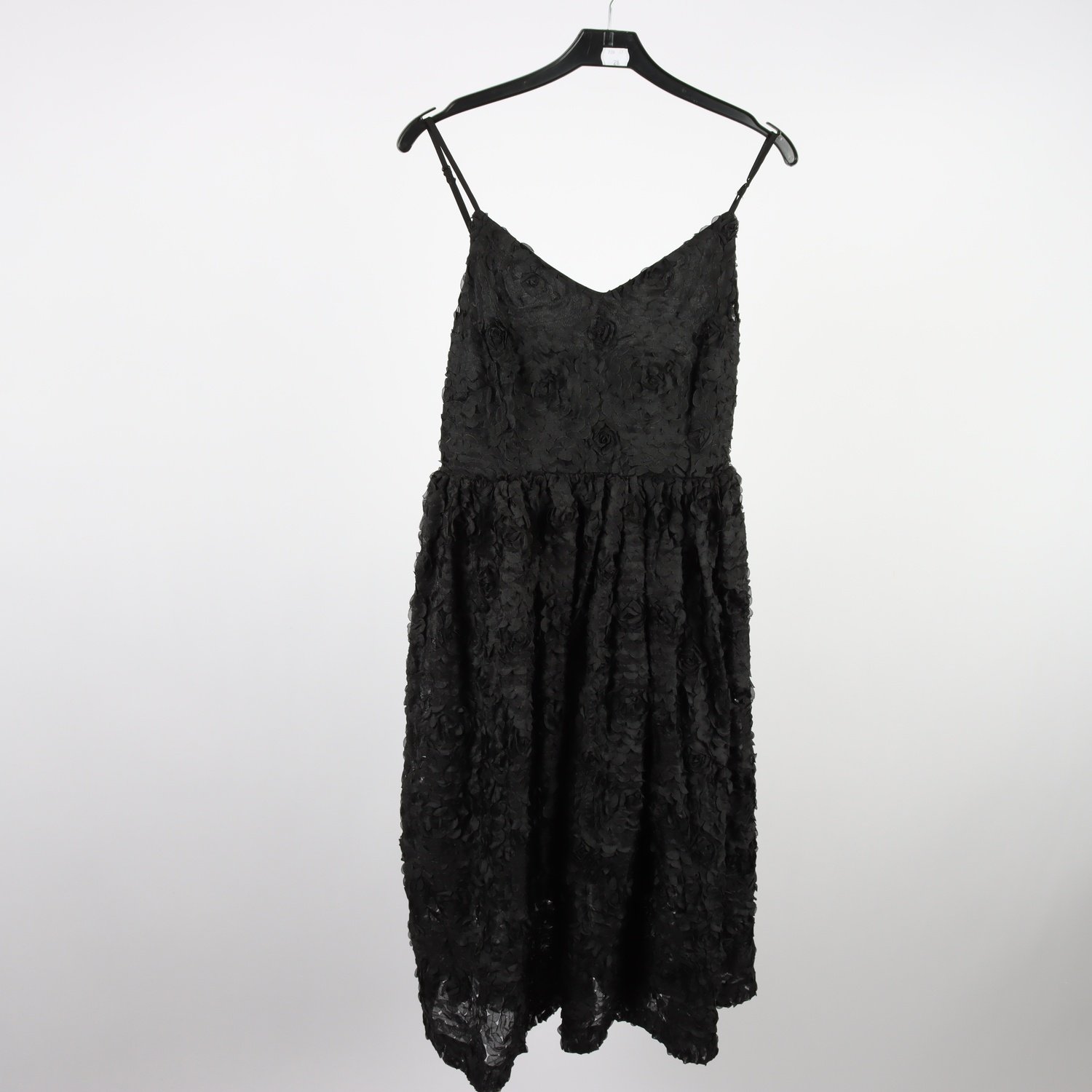 Klänning, Na-Kd, svart, blommig, stl. 38