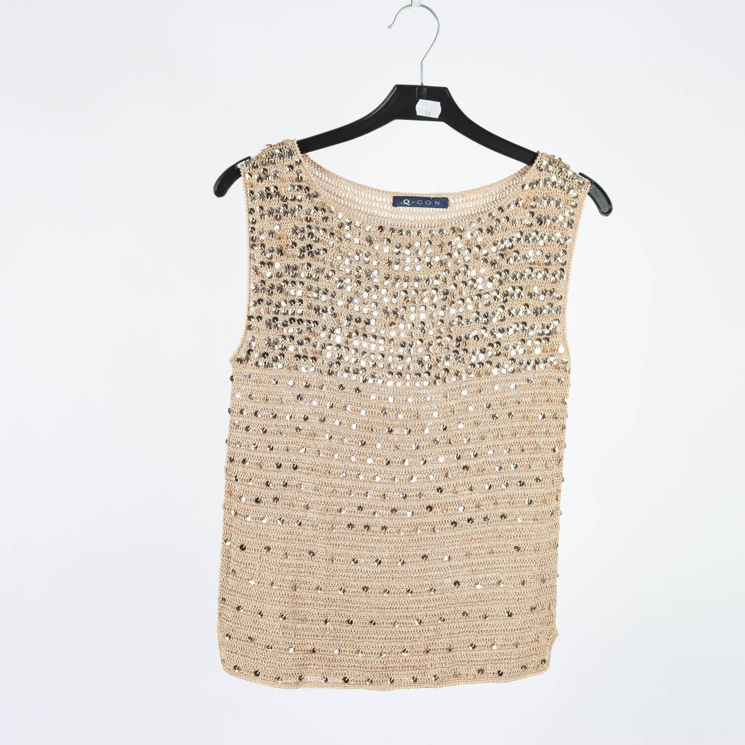 Linne, Q-Con, brun, paljetter, glittrig, stl. 36