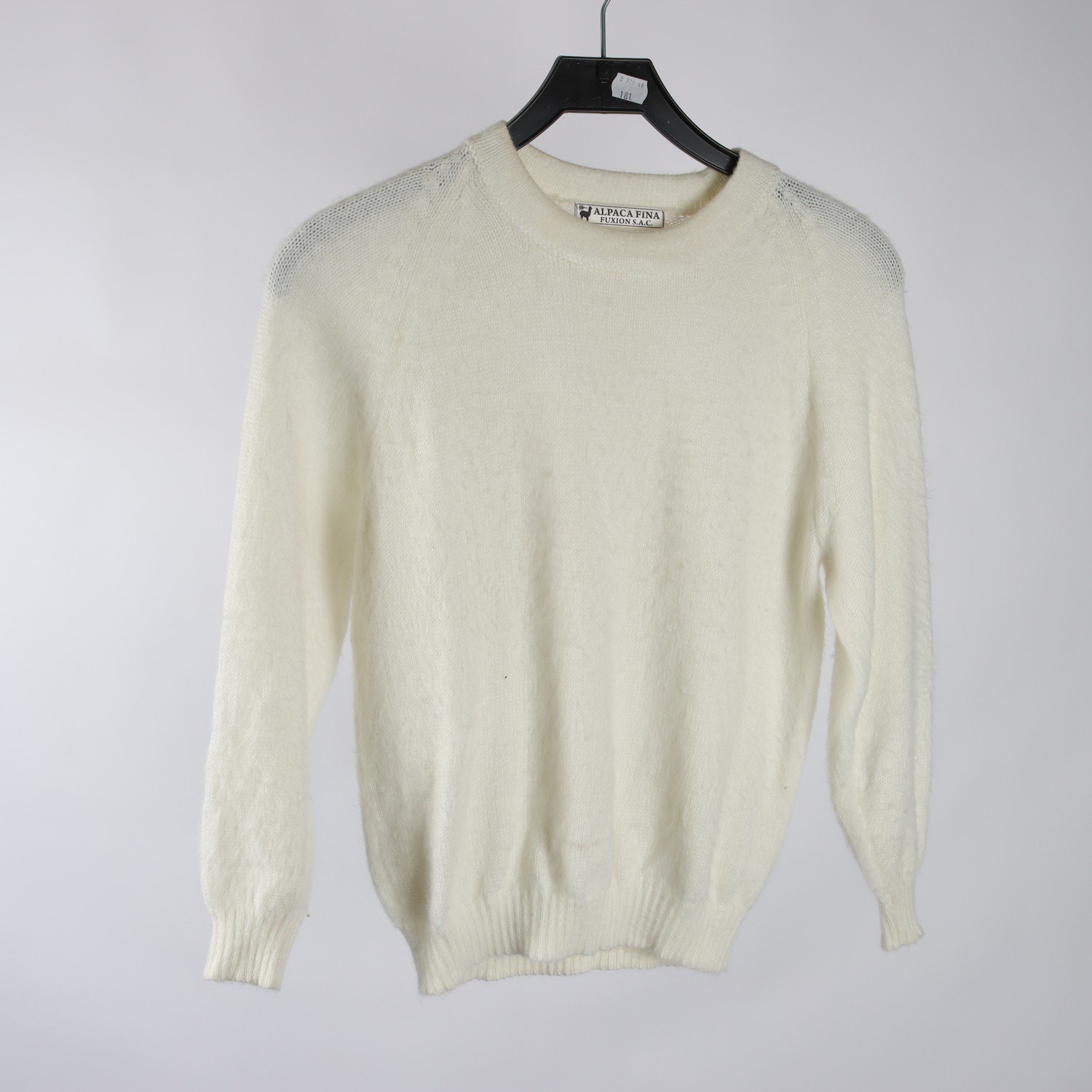 Tröja, Alpaca Fina Fuxion, vit, melerad, stl ca. S/M