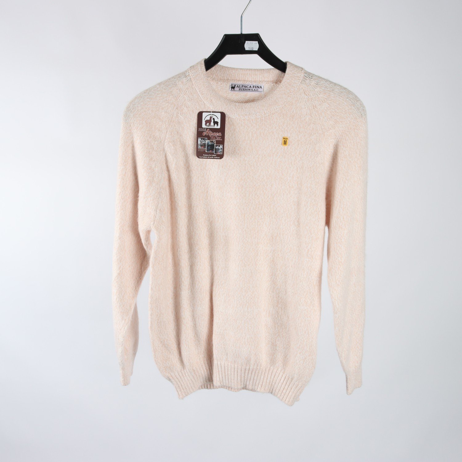 Tröja, Alpaca Fina Fuxion, aprikos, vit, melerad, stl. M